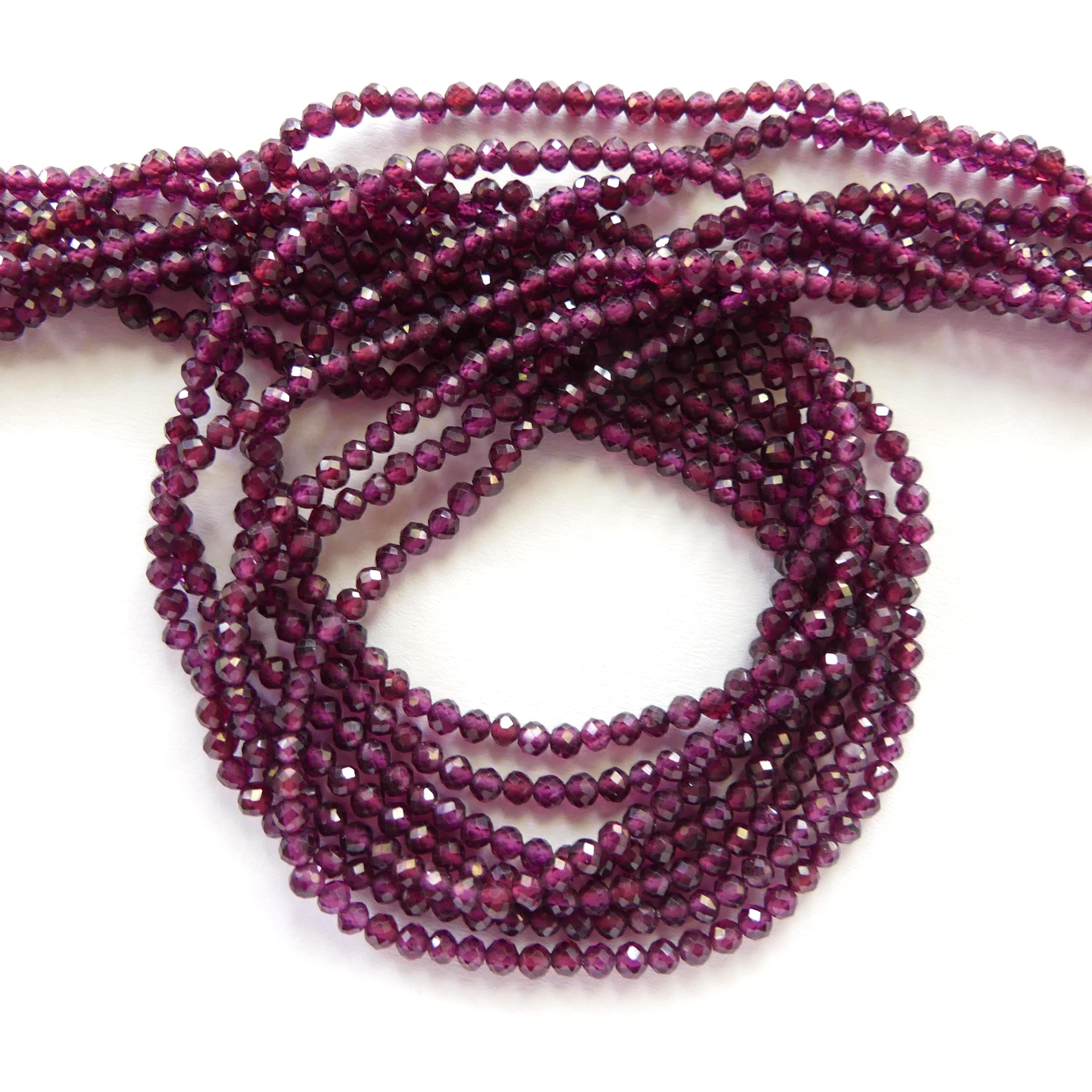 3mm AAA Rhodolite Garnet Beads Faceted Beads 15" Natural Purple Garnet Gemstone Beads Beading Crafter Gift
