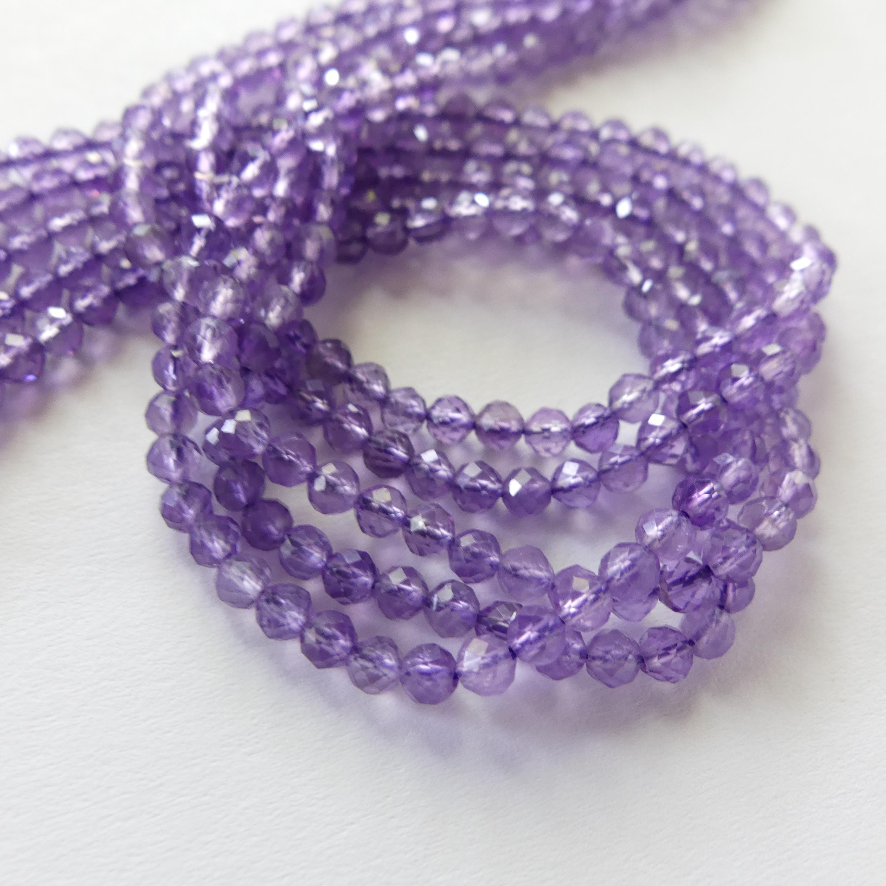 3mm AAA Amethyst Beads Micro Faceted Beads 15" Purple Natural Amethyst Gemstone Beads Beading Crafter Gift February Birthstone