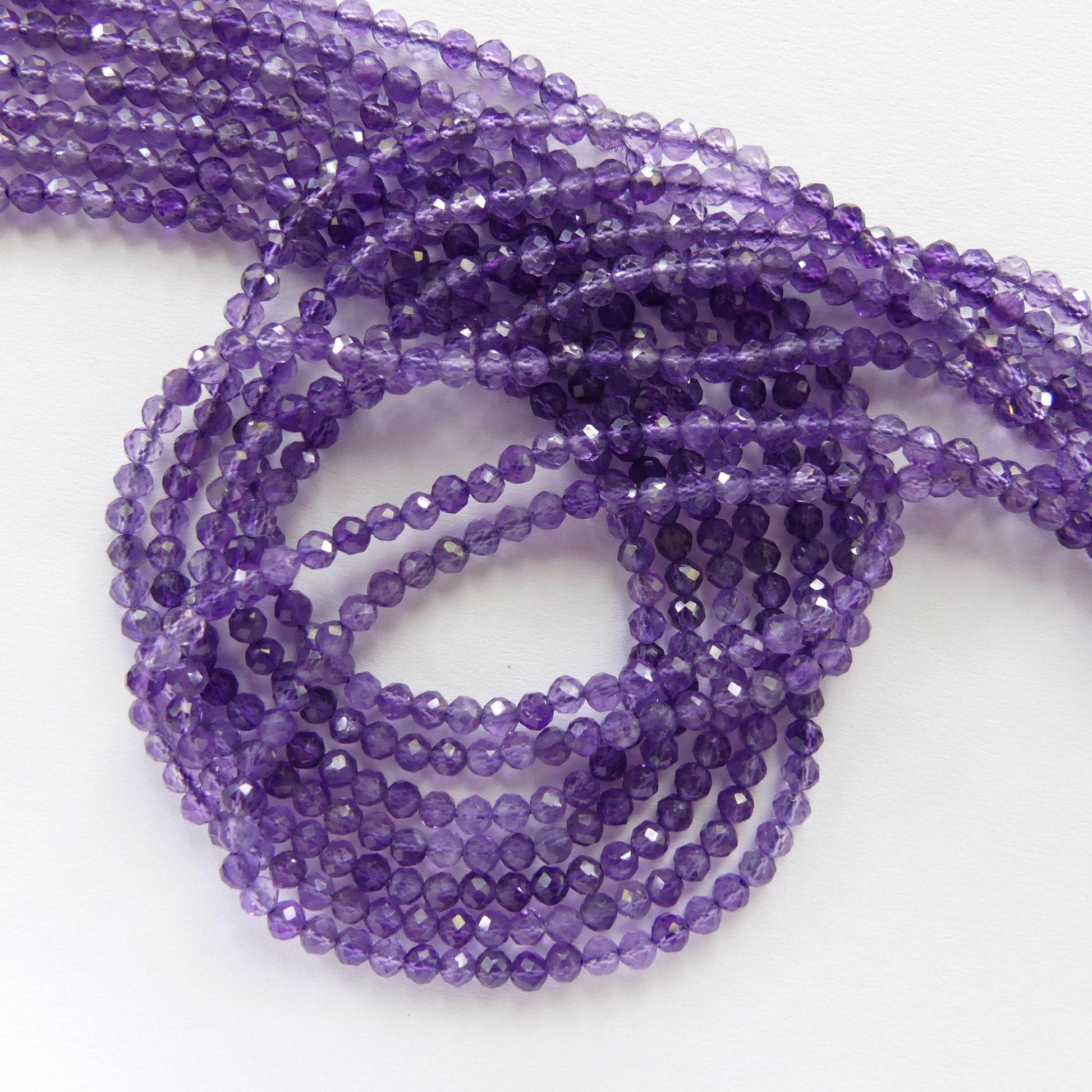3mm Amethyst Beads Micro Faceted Beads 15" Purple Natural Amethyst Gemstone Beads Beading Crafter Gift February Birthstone