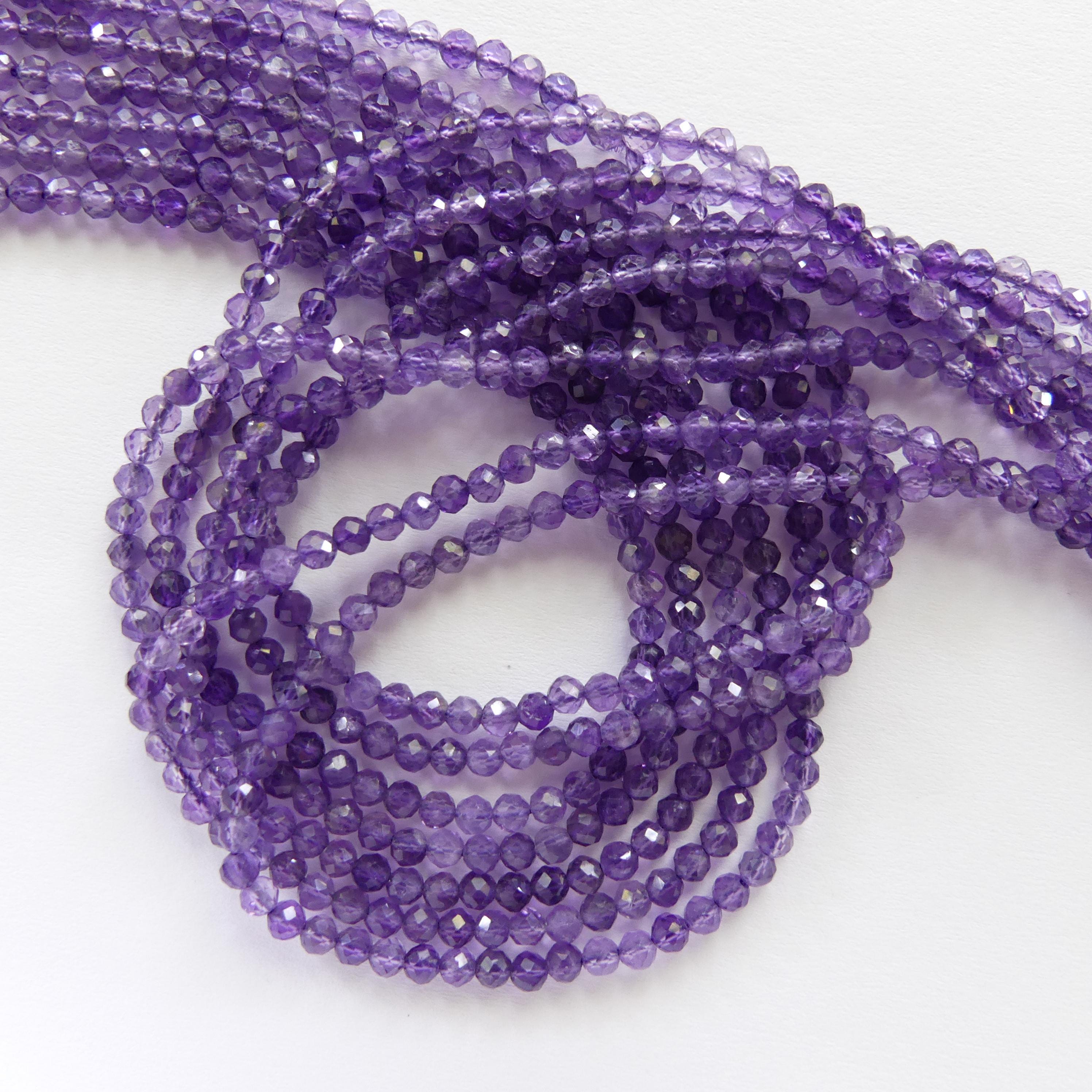 3mm Amethyst Beads Micro Faceted Beads 15" Purple Natural Amethyst Gemstone Beads Beading Crafter Gift February Birthstone