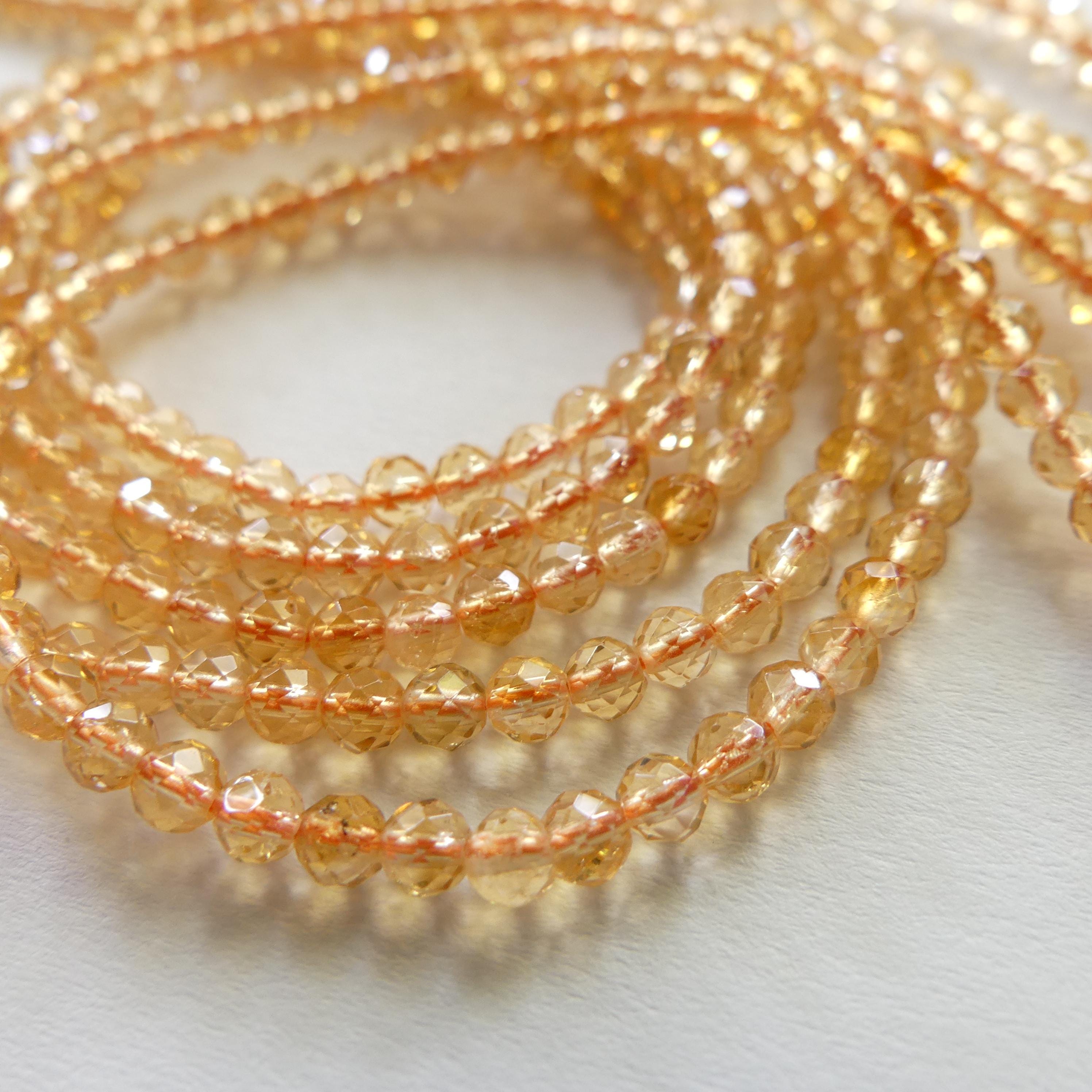 3mm Natural AAA Citrine Beads Faceted 15" Raw Genuine Gemstone Beads for Jewelry Making Beading Craft Gift Beads November Birthstone