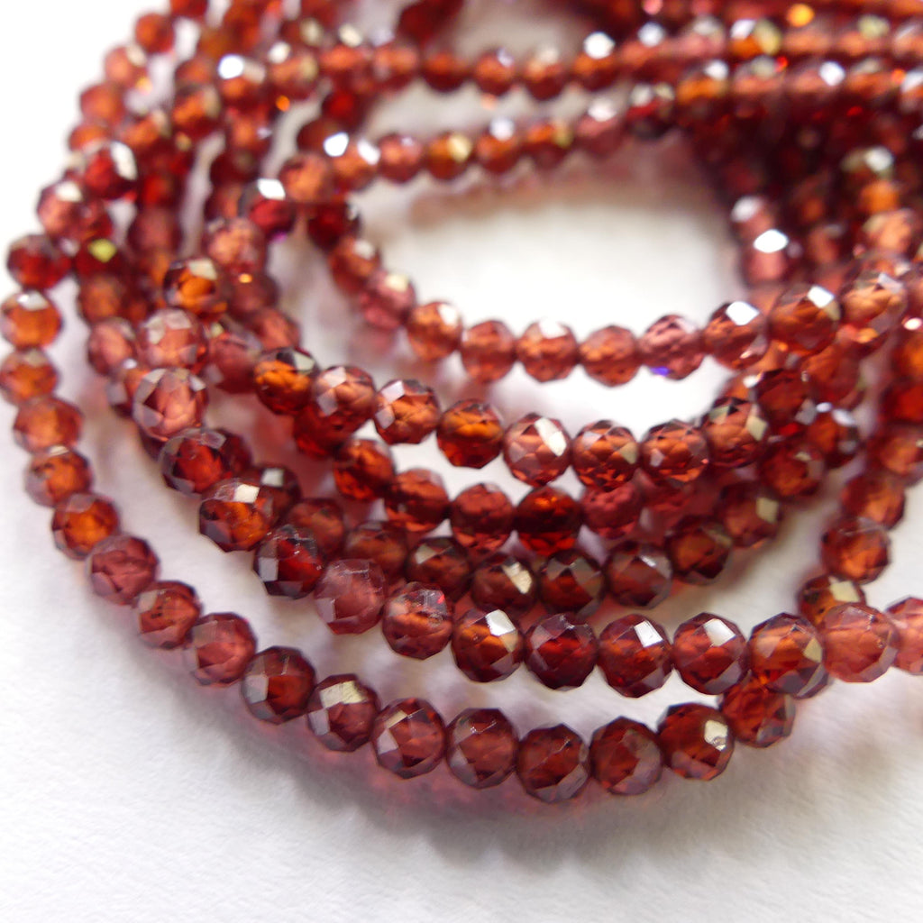 3mm AAA Almandine Garnet Beads Micro Faceted Beads 15" Natural Brown Garnet Gemstone Beads Beading Crafter Gift