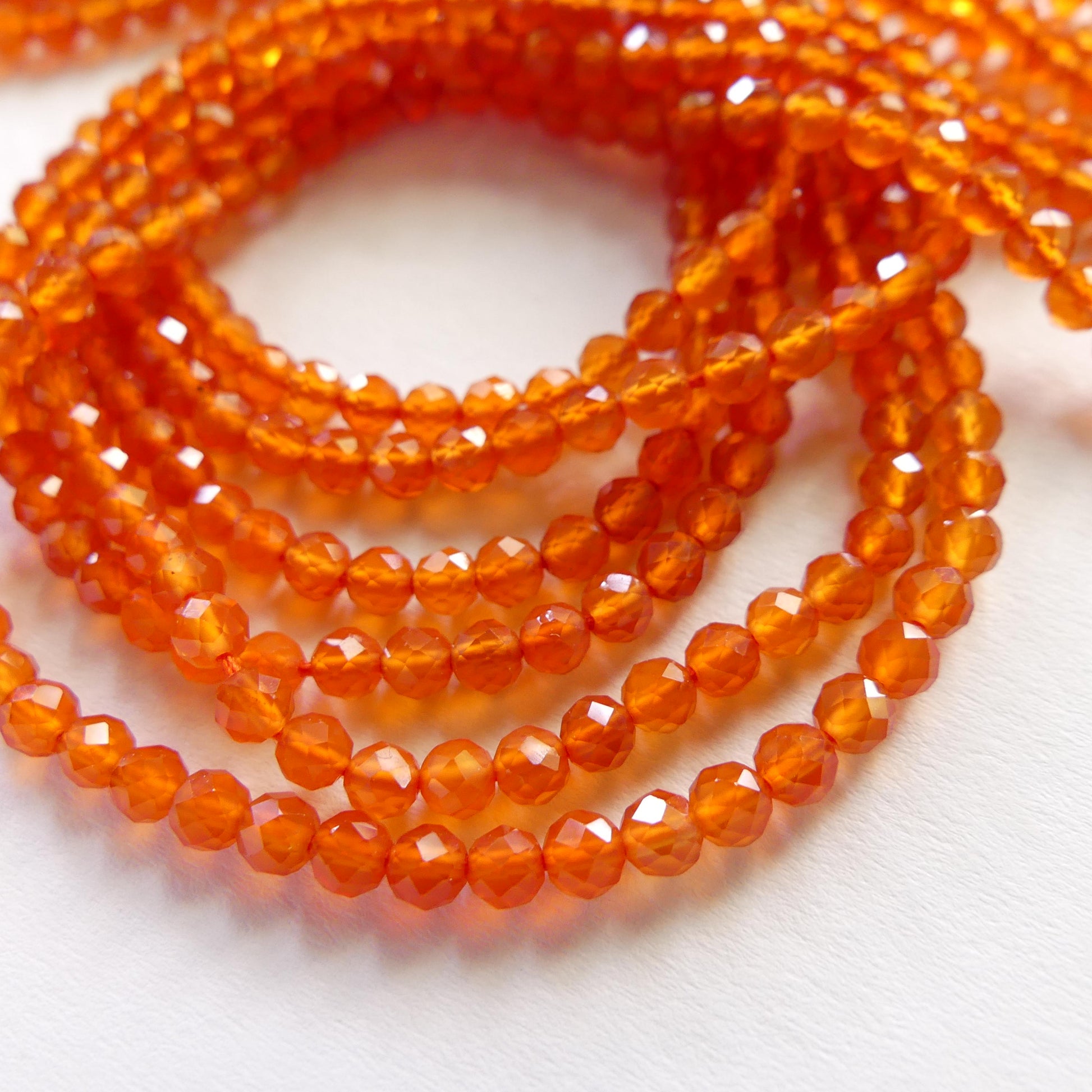 3mm Natural Orange AAA Carnelian Faceted Beads 13" Genuine Gemstone Beads for Jewelry Making Beading Craft Gift Beads Self-Love Abundance