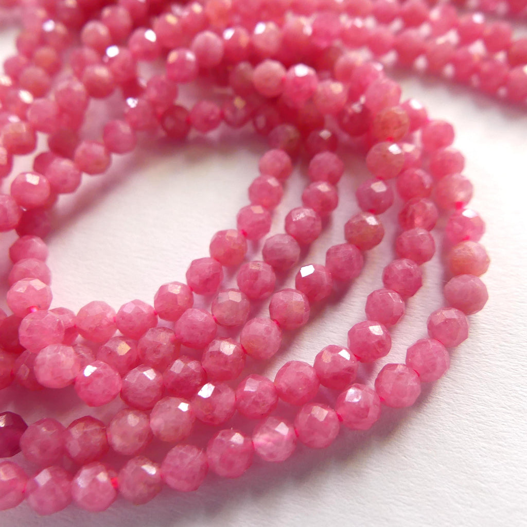 3mm AAA Rhodonite Beads Faceted 15" Pink Genuine Gemstone Beads for Jewelry Making Beading Craft Gift Beads Self-Love Abundance