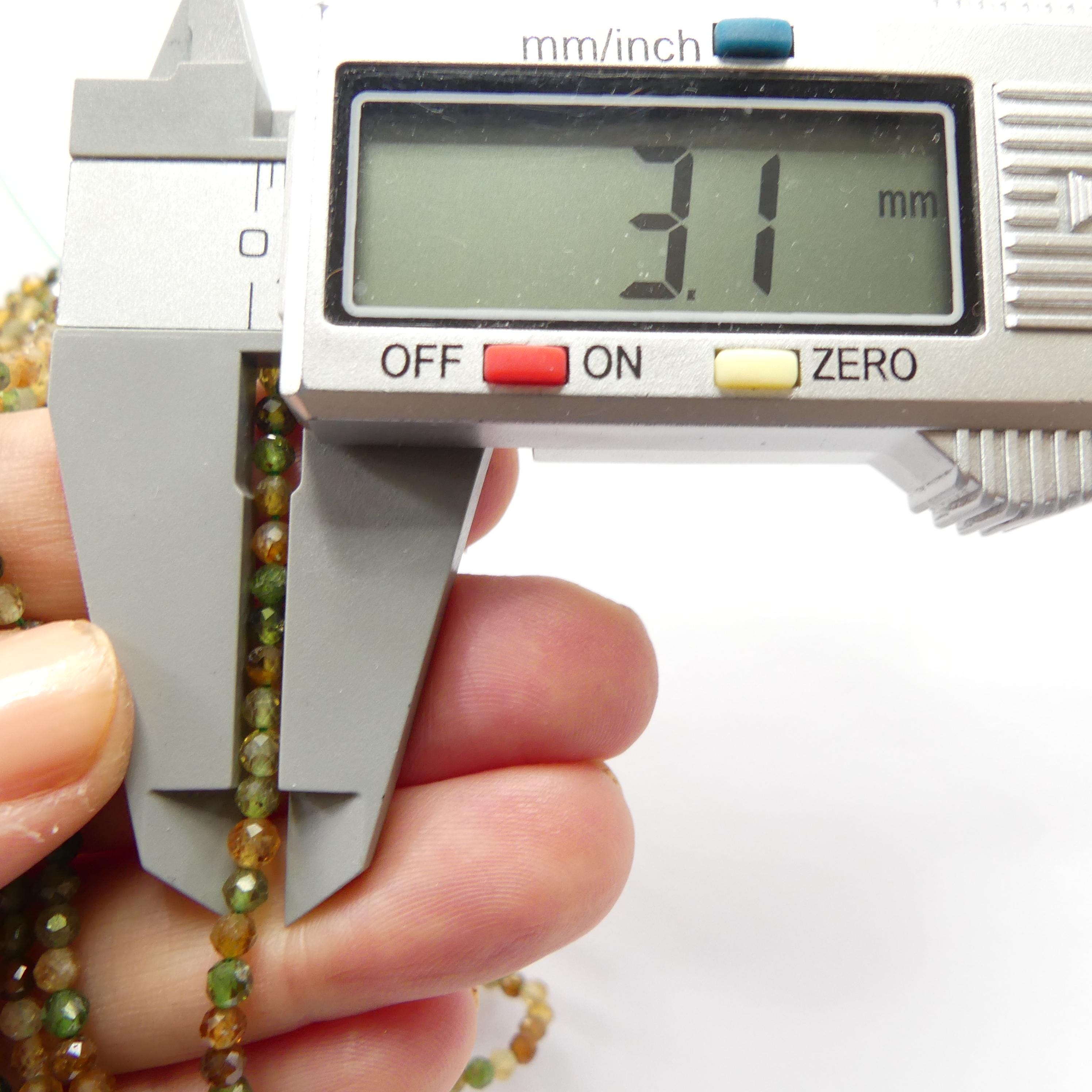 3mm Petro Tourmaline Green Yellow Micro Faceted Beads 15" Sparkly Gemstone Beads for Jewelry Making Beading Gift Crafter October Birthstone