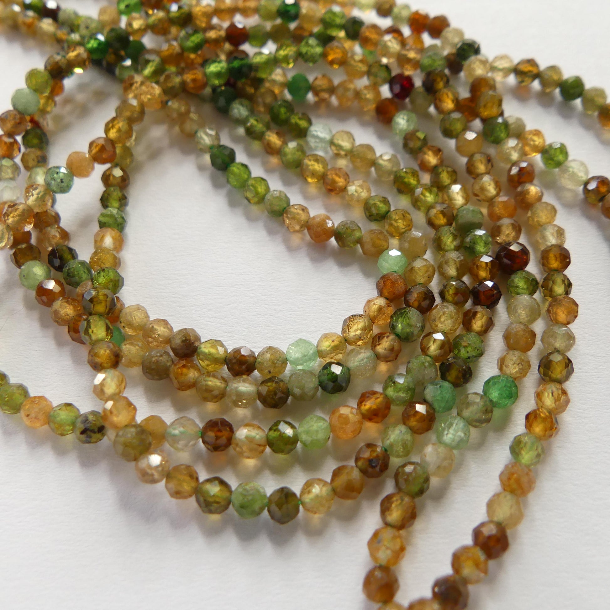 3mm Petro Tourmaline Green Yellow Micro Faceted Beads 15" Sparkly Gemstone Beads for Jewelry Making Beading Gift Crafter October Birthstone