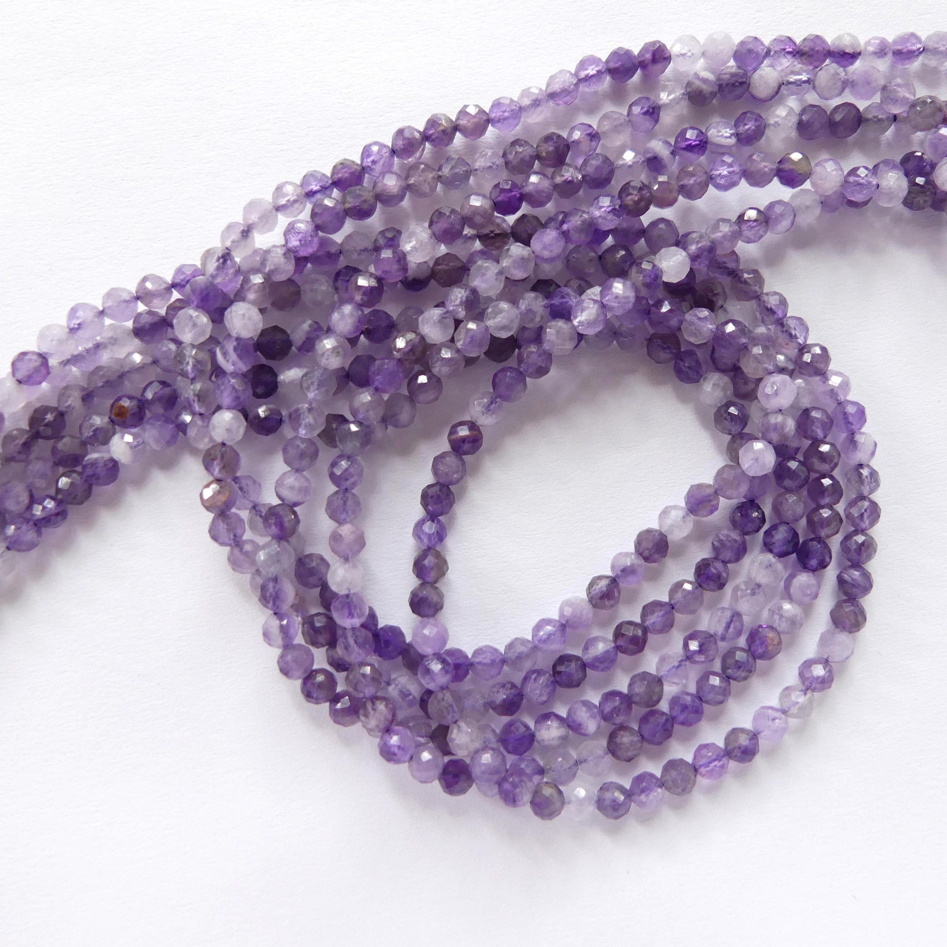 3mm AAA Lace Amethyst Beads Micro Faceted Beads 15" Purple Natural Amethyst Lilac Gemstone Beads Beading Crafter Gift February Birthstone