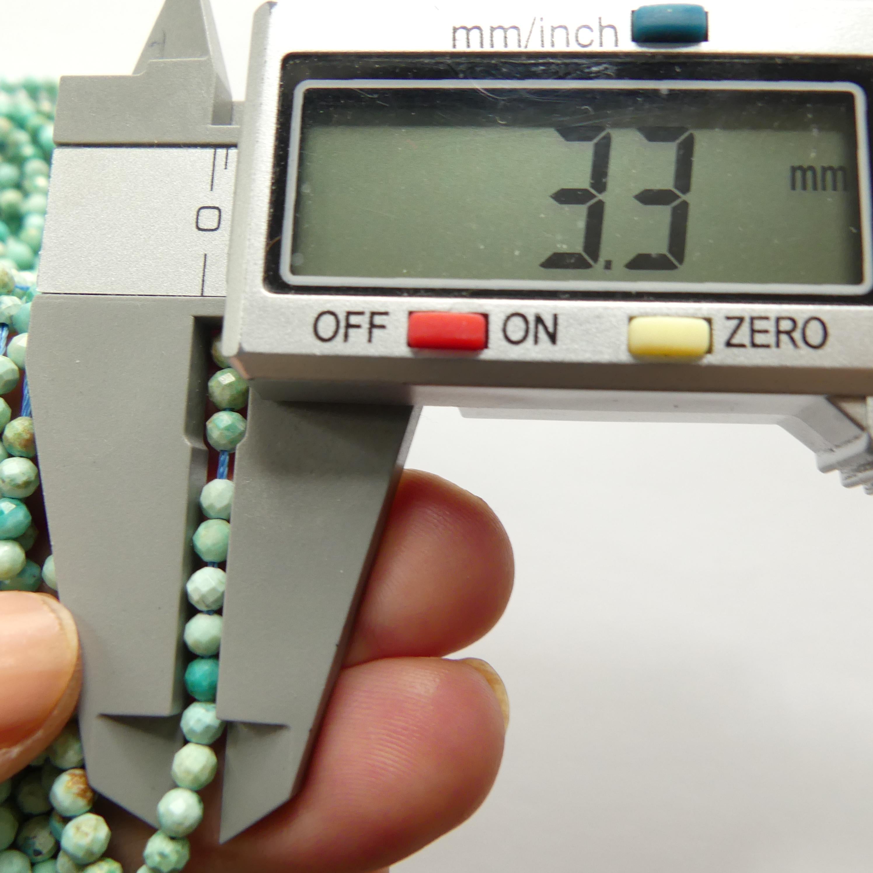 3mm AAA Peruvian Turquoise Faceted Beads 15" Peru Turquoise Genuine Gemstone Beads Jewelry Making Beading Craft Gift December Birthstone