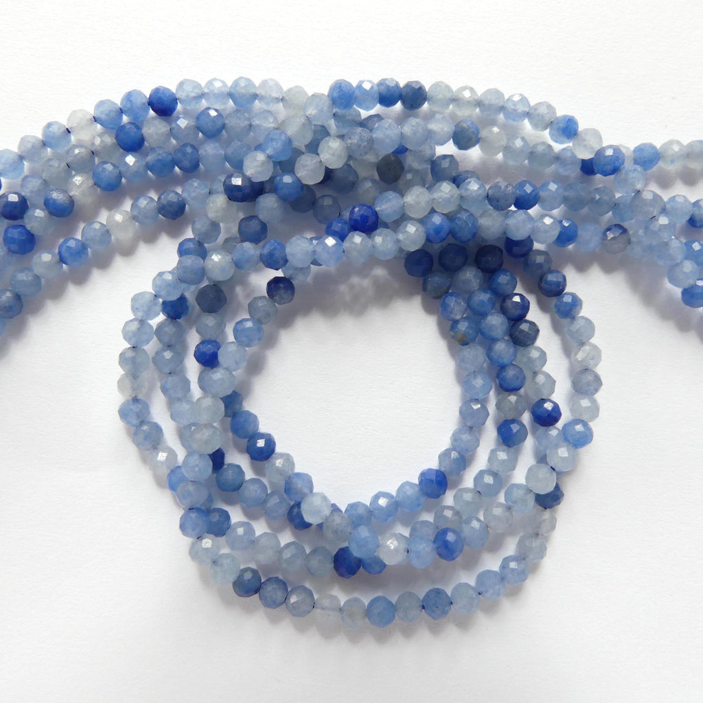 3mm Natural Blue Aventurine Beads Micro Faceted Beads 15" Natural Aventurine Gemstone Beads Beading Crafter Gift DIY jewelry