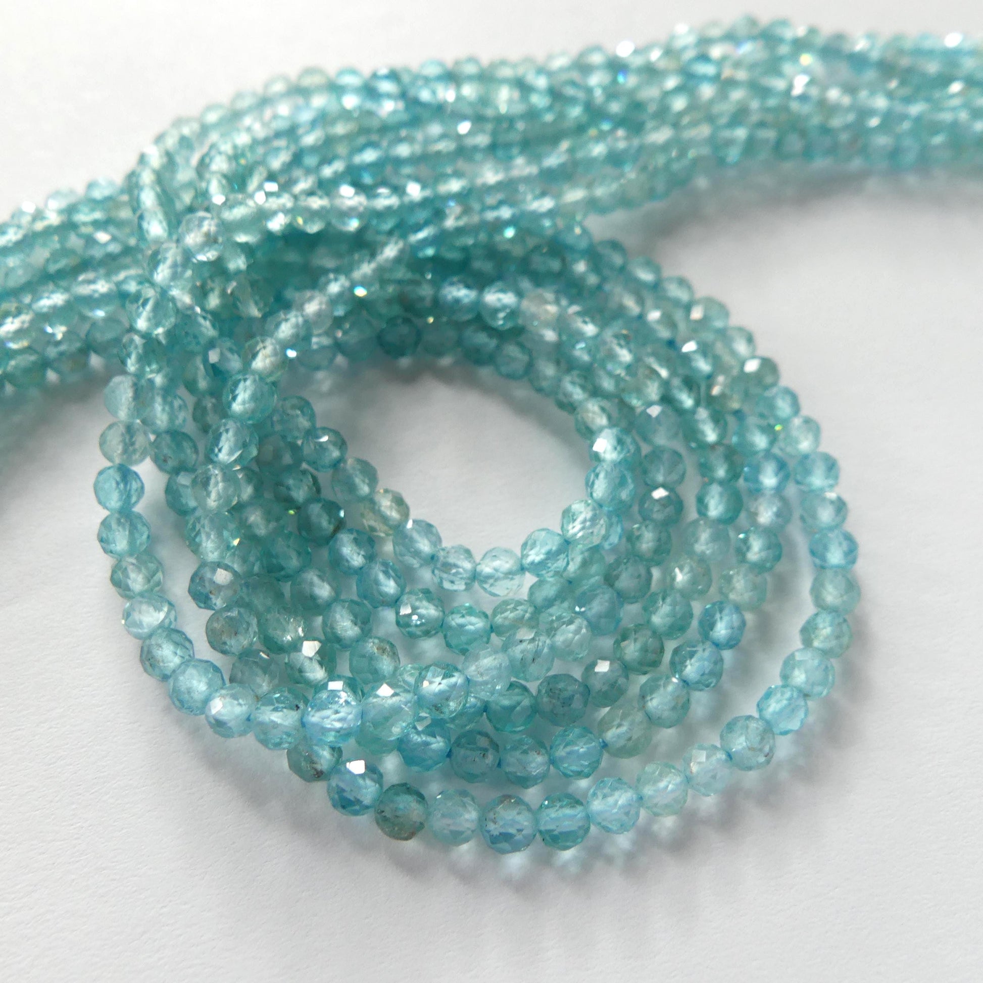 3mm AAA Sky Blue Apatite Faceted Beads 15" Genuine Gemstone Beads for Jewelry Making Beading Craft Gift Beads