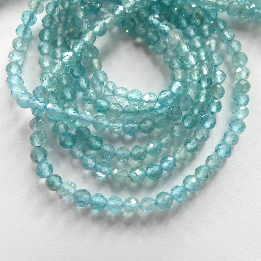 3mm AAA Sky Blue Apatite Faceted Beads 15" Genuine Gemstone Beads for Jewelry Making Beading Craft Gift Beads