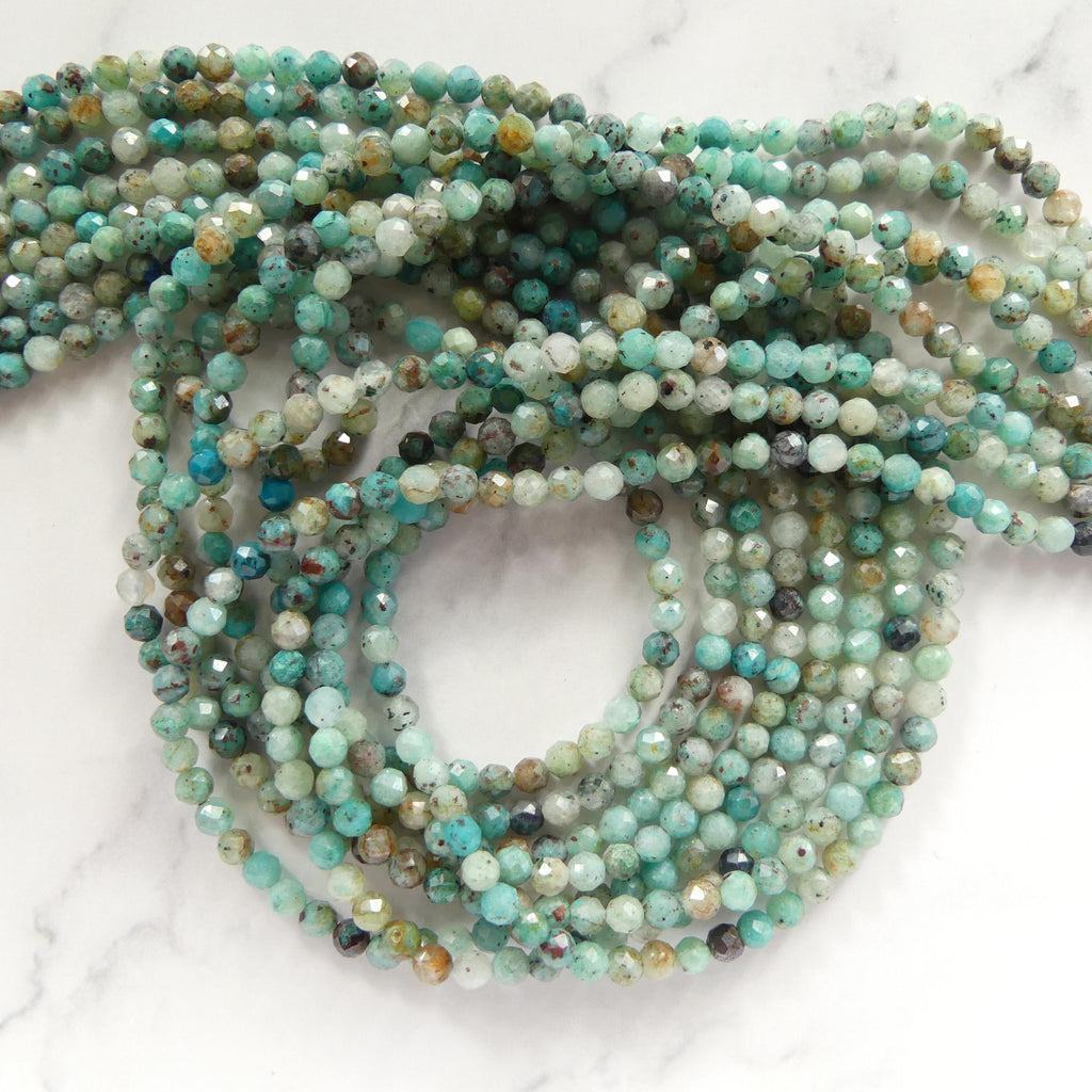 3.5mm Chrysocolla Cuprite Beads Micro Faceted 15" AAA Chrysocolla Gemstone Beads Beading Crafter Gift DIY Jewelry making