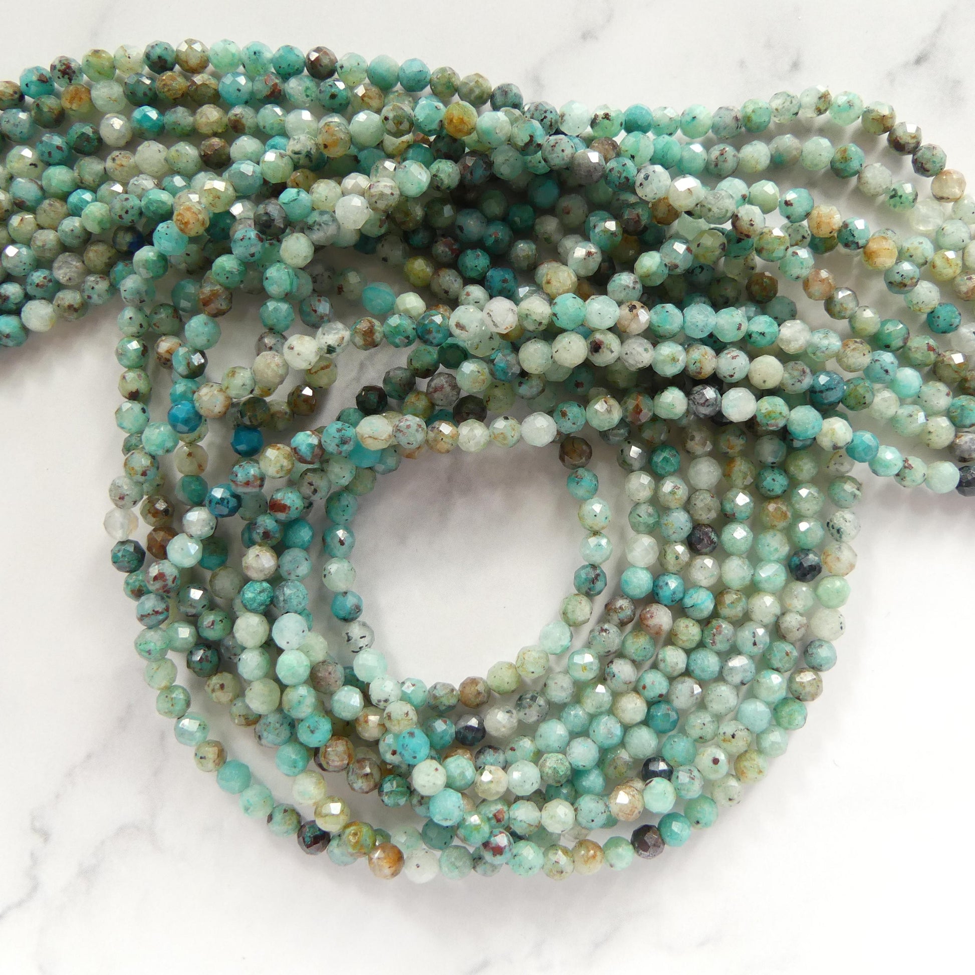 3.5mm Chrysocolla Cuprite Beads Micro Faceted 15" AAA Chrysocolla Gemstone Beads Beading Crafter Gift DIY Jewelry making
