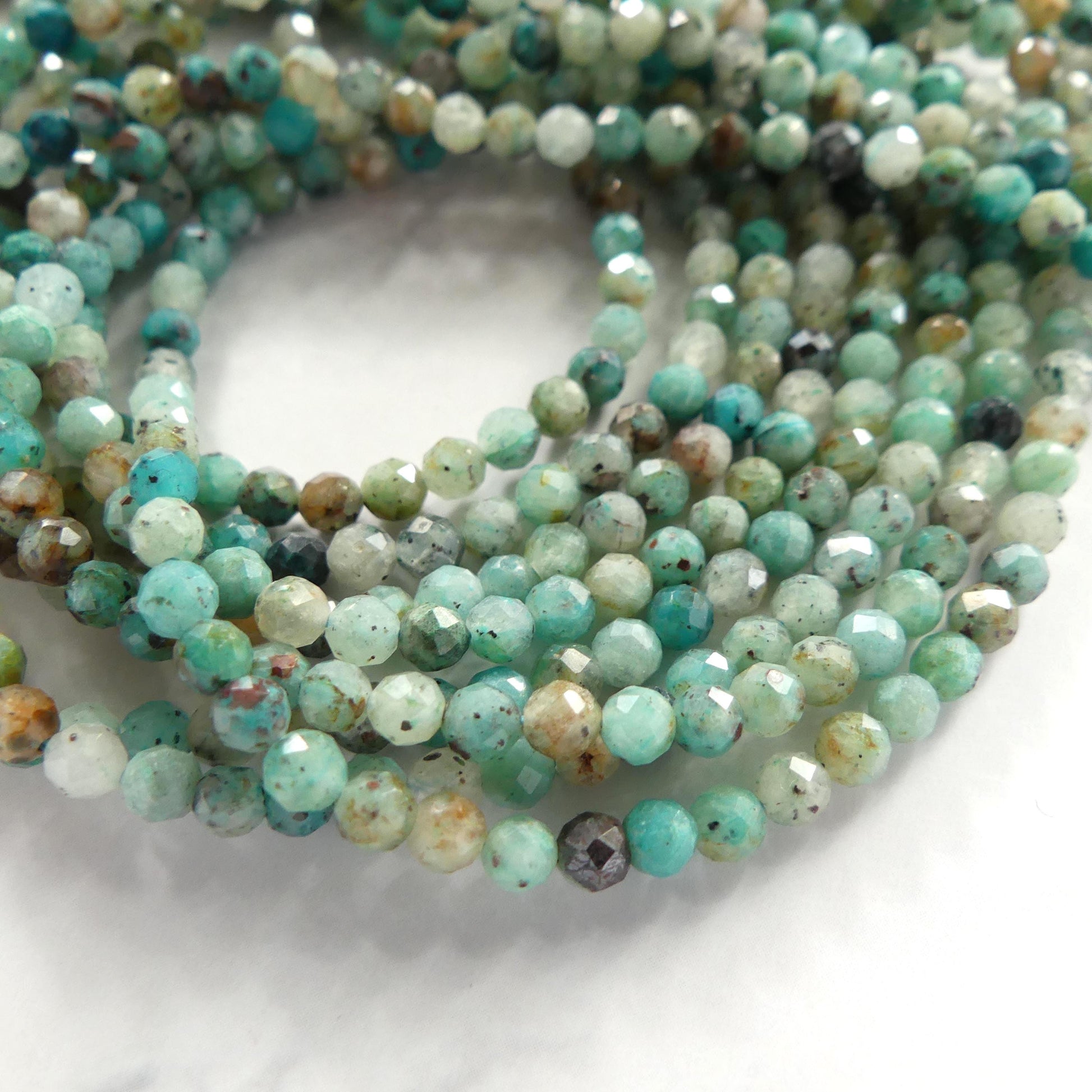 3.5mm Chrysocolla Cuprite Beads Micro Faceted 15" AAA Chrysocolla Gemstone Beads Beading Crafter Gift DIY Jewelry making