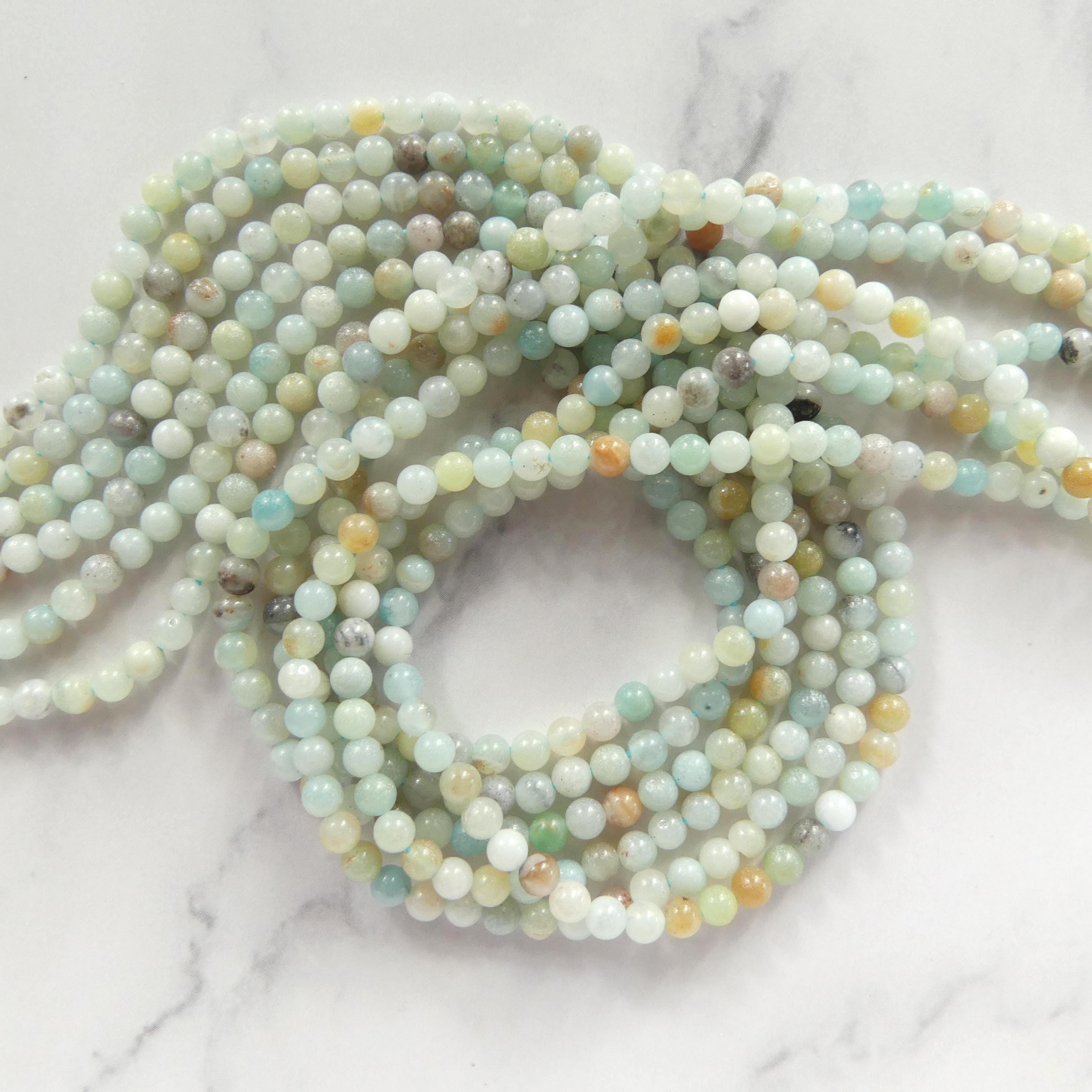 3mm Smooth Amazonite Beads 15" Multi Color amazonite Genuine Gemstone Beads for Jewelry Making Beading Craft Gift Beads