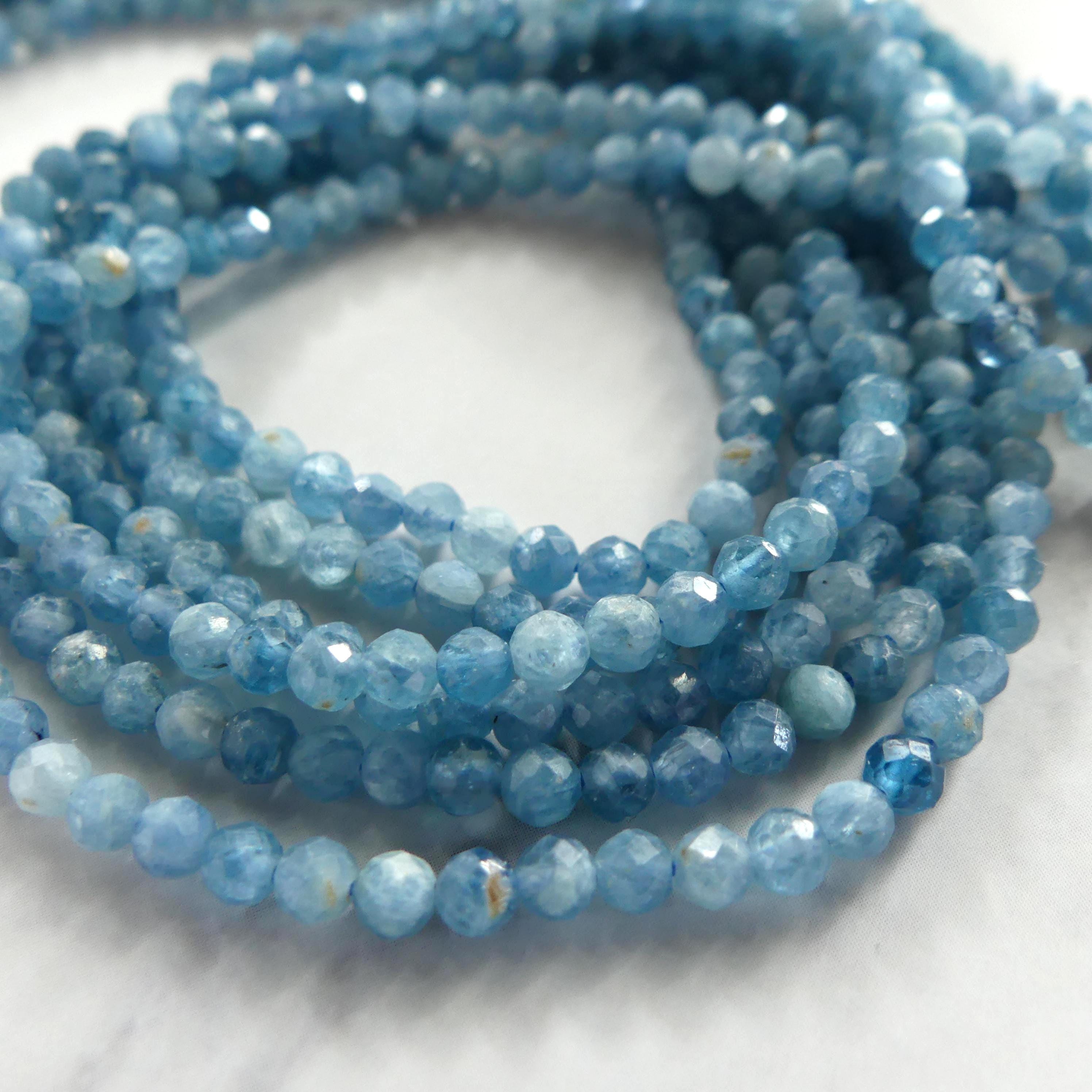 3mm Paraiba Kyanite Beads Micro Faceted Beads 15" Rare Kyanite Gemstone Beads Beading Crafter Gift
