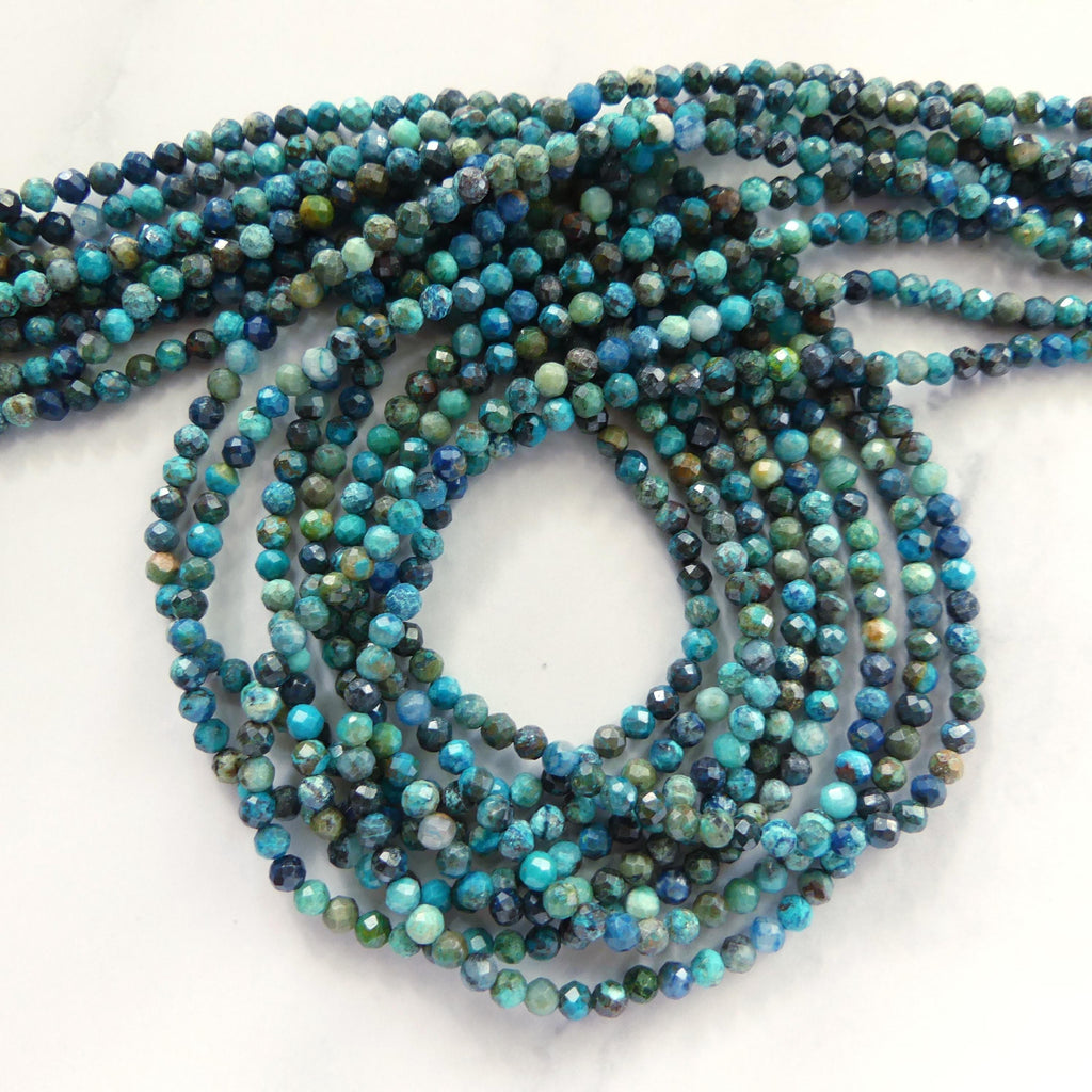 3mm Chrysocolla Beads Faceted 15" Natural Chrysocolla Genuine Gemstone Beads Blue Crystal beads Beading Crafter Gift DIY Jewelry making