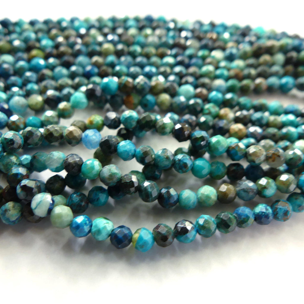 3mm Chrysocolla Beads Faceted 15" Natural Chrysocolla Genuine Gemstone Beads Blue Crystal beads Beading Crafter Gift DIY Jewelry making
