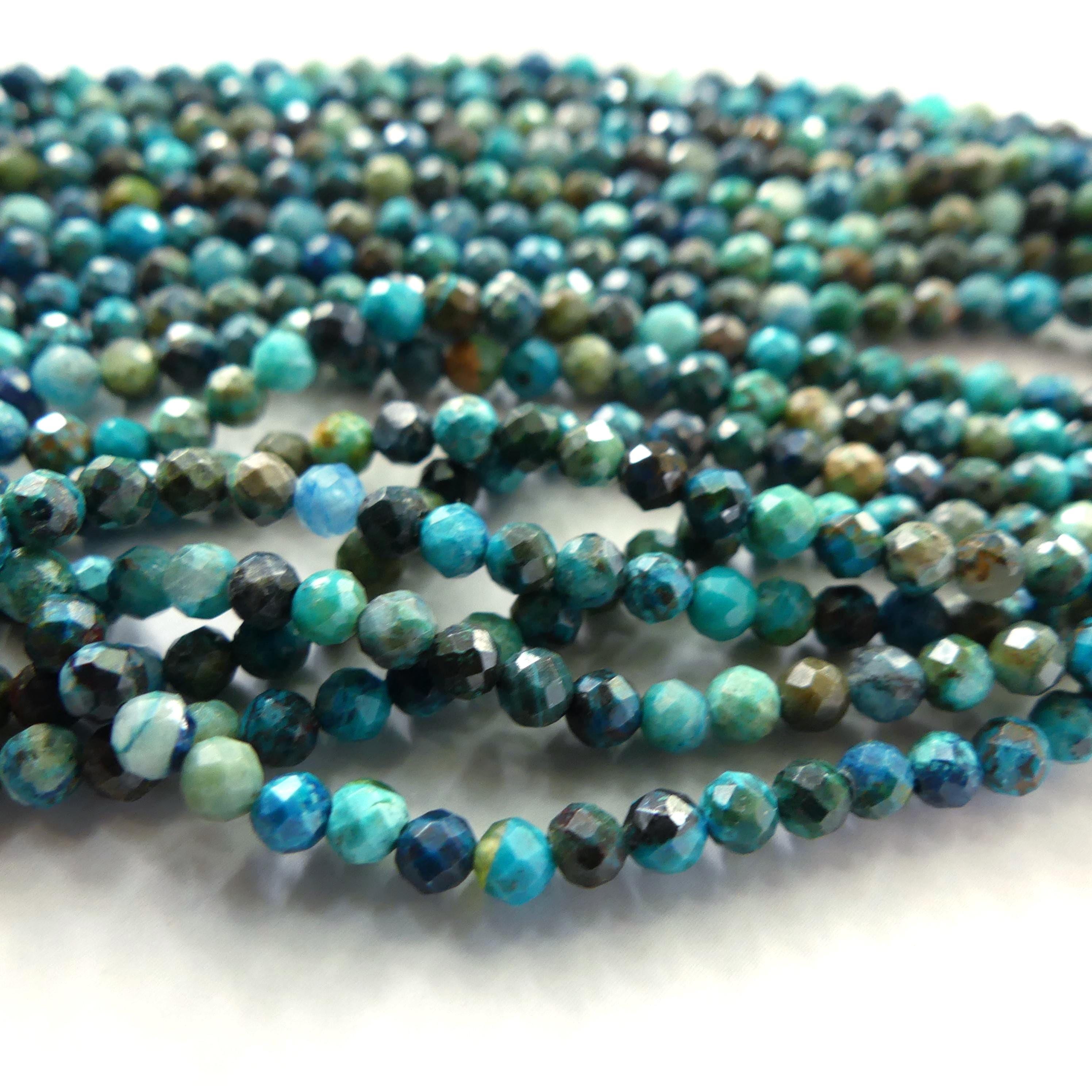 3mm Chrysocolla Beads Faceted 15" Natural Chrysocolla Genuine Gemstone Beads Blue Crystal beads Beading Crafter Gift DIY Jewelry making