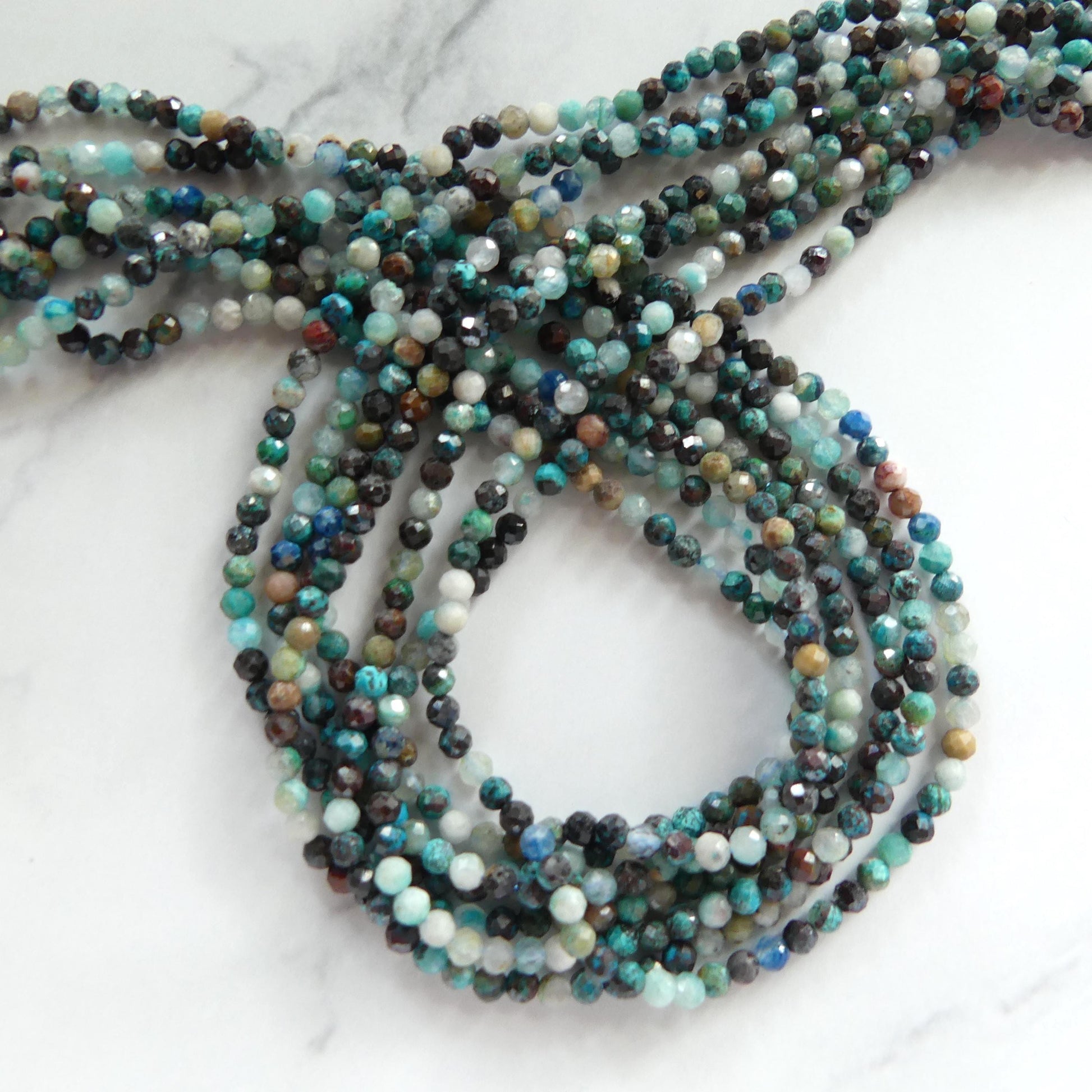 2.5mm Shattuckite Chrysocolla Beads Micro Faceted 15" Chrysocolla Gemstone Beads Beading Crafter Gift DIY Jewelry making