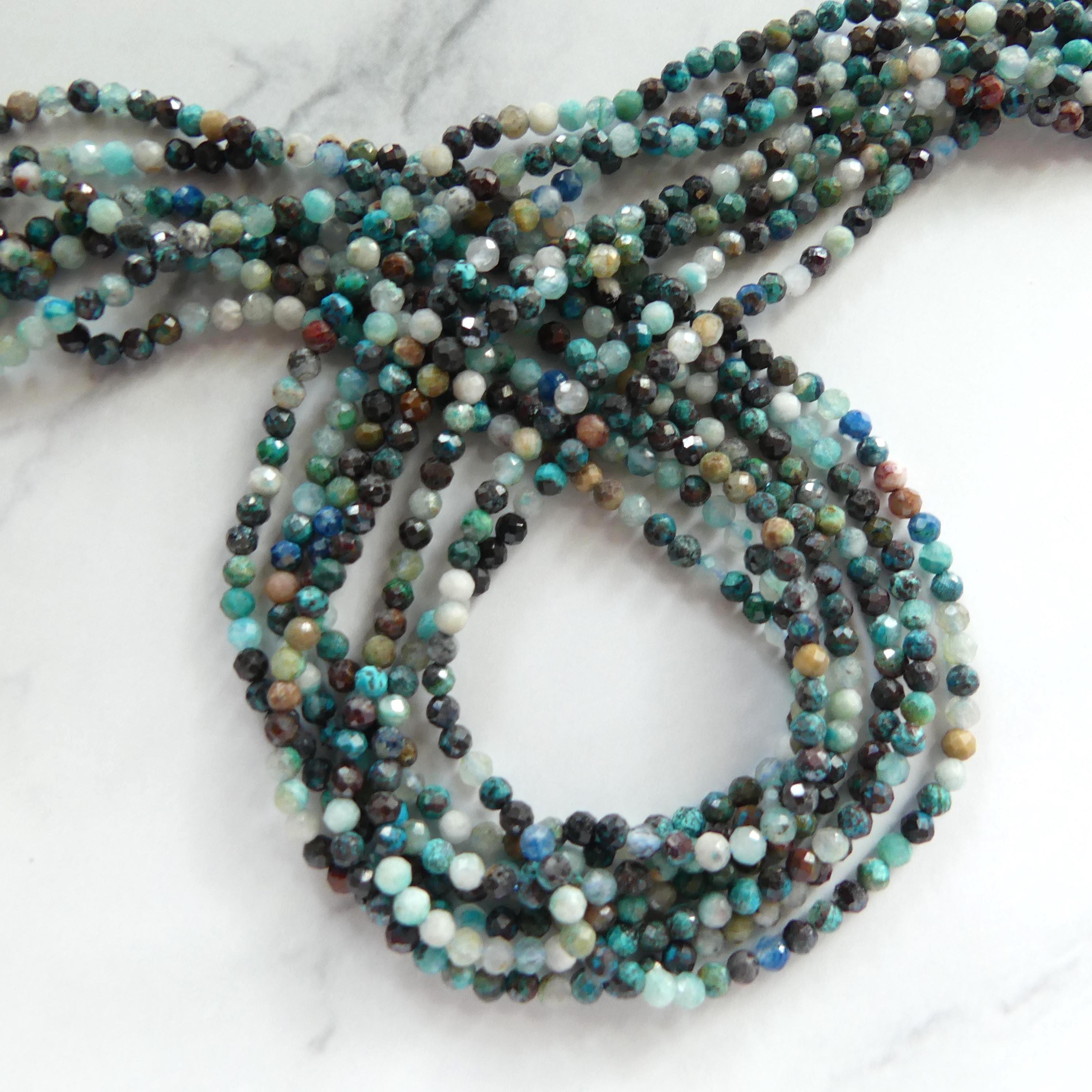 2.5mm Shattuckite Chrysocolla Beads Micro Faceted 15" Chrysocolla Gemstone Beads Beading Crafter Gift DIY Jewelry making