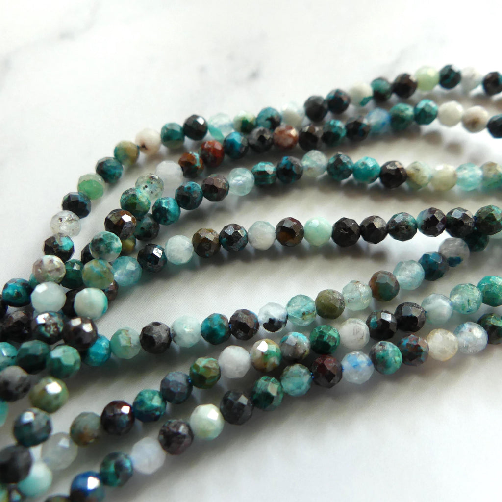 2.5mm Shattuckite Chrysocolla Beads Micro Faceted 15" Chrysocolla Gemstone Beads Beading Crafter Gift DIY Jewelry making