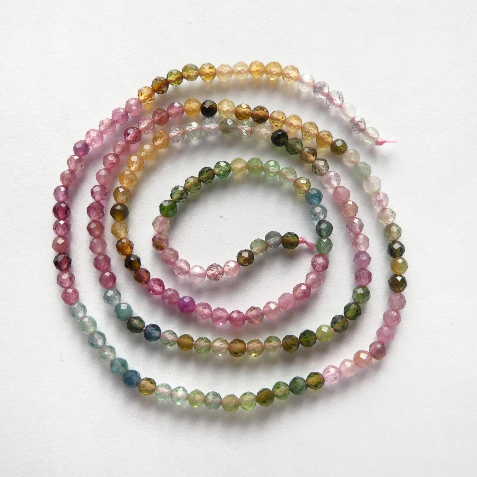 2mm AAA Watermelon Tourmaline Faceted Beads 15" Transparent Rainbow Gemstone Beads Jewelry Making Beading Gift Crafter October Birthstone