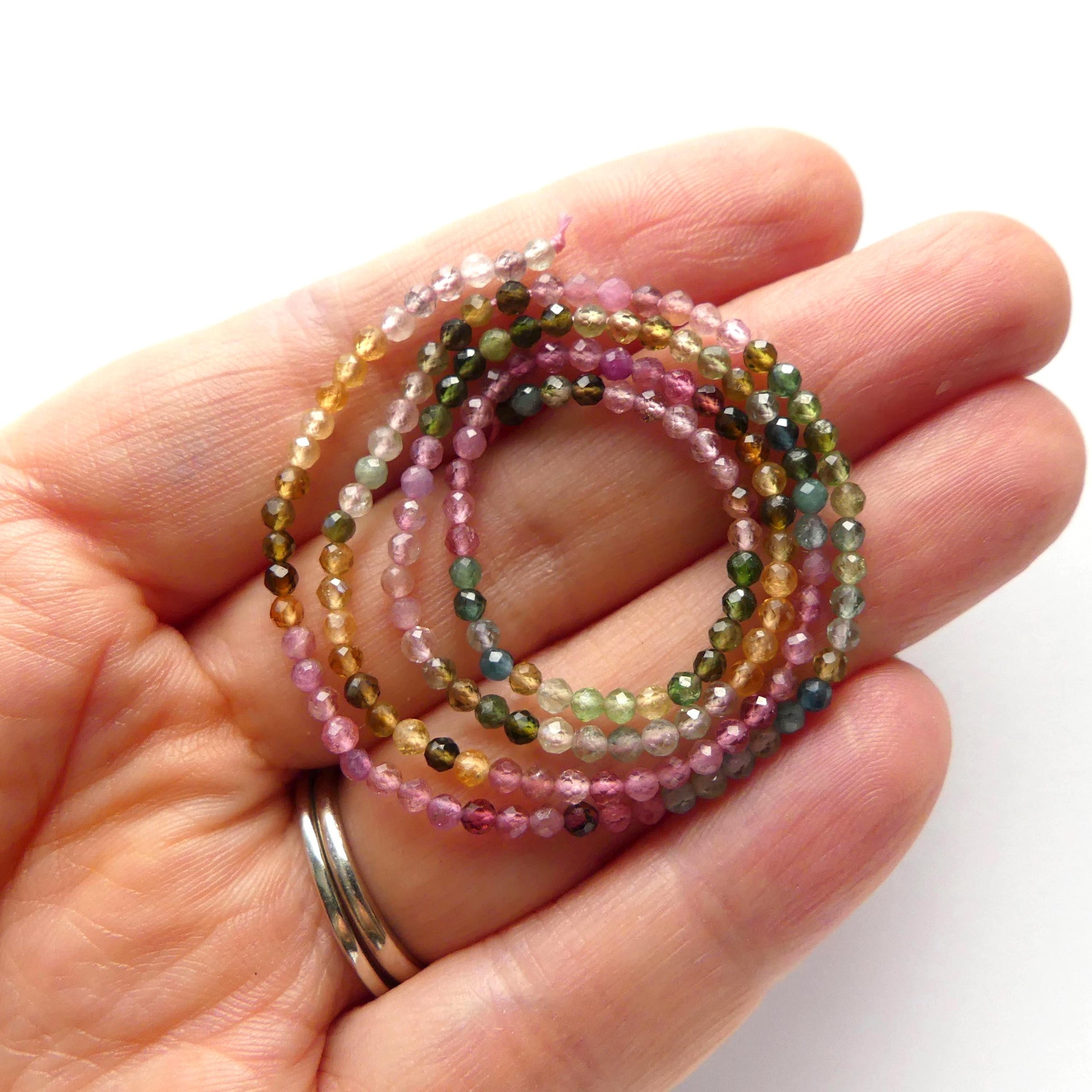 2mm AAA Watermelon Tourmaline Faceted Beads 15" Transparent Rainbow Gemstone Beads Jewelry Making Beading Gift Crafter October Birthstone