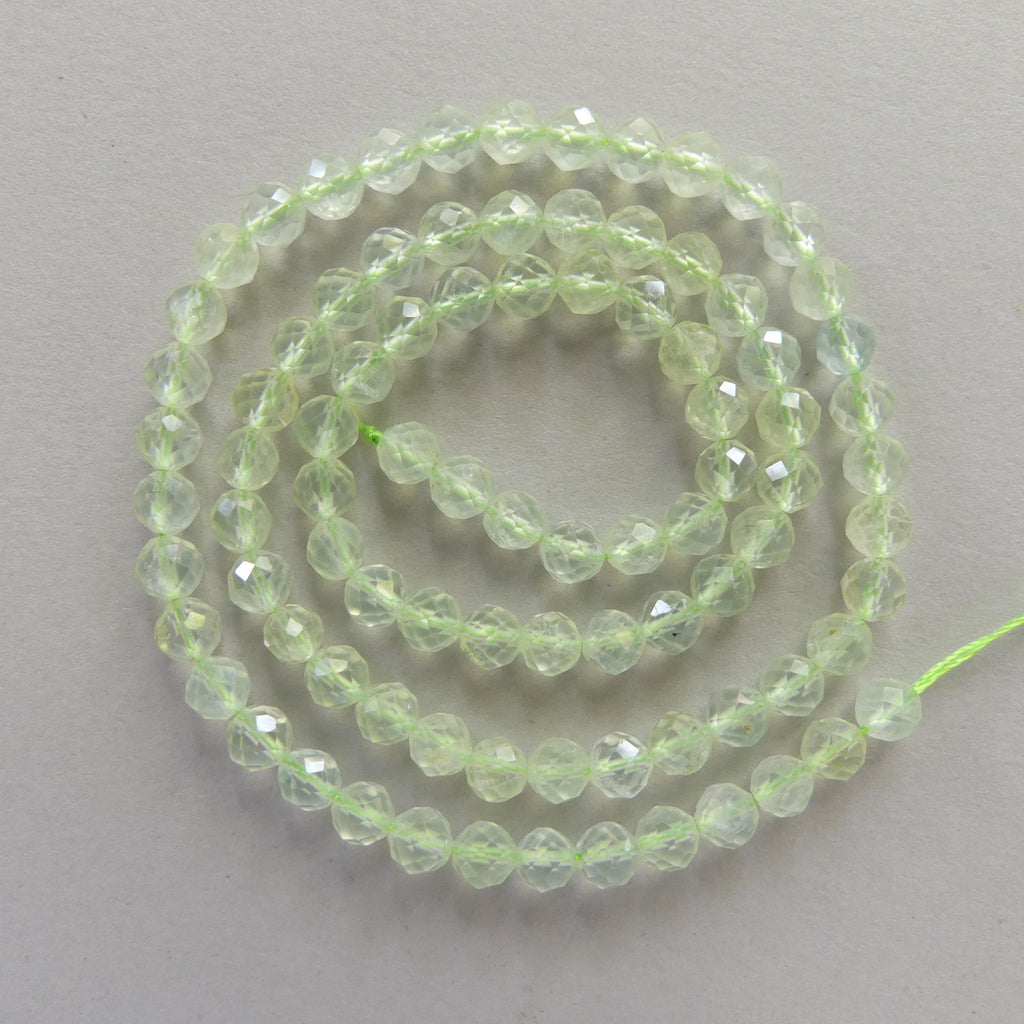 4mm AAA Prehnite Beads Faceted Beads 15" Pale Green Natural Gemstone Beads Beading Crafter Gift DIY jewelry making