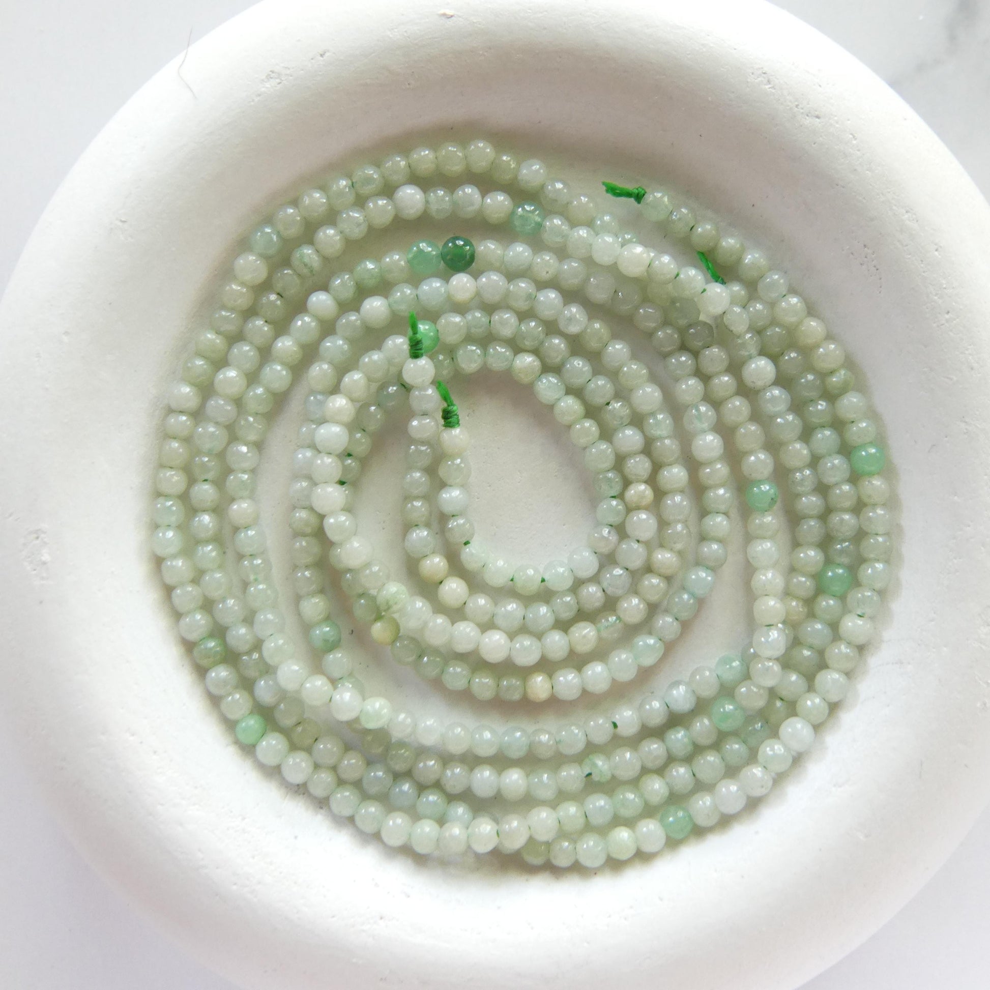 2.5mm Burma Jade Beads 15.5" Burma Jadeite Genuine Gemstone Beads Natural Jade for Jewelry Making Beading Craft Gift Beads