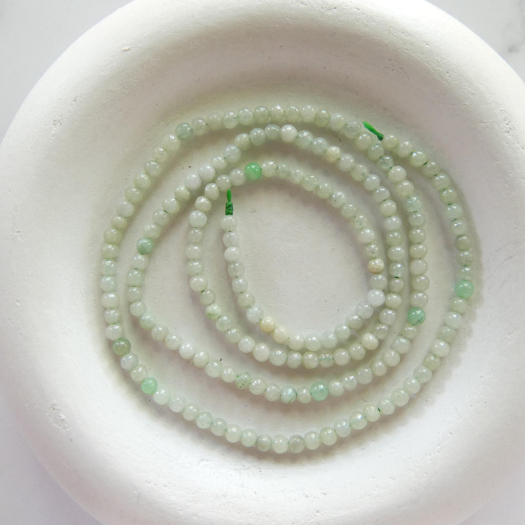 2.5mm Burma Jade Beads 15.5" Burma Jadeite Genuine Gemstone Beads Natural Jade for Jewelry Making Beading Craft Gift Beads