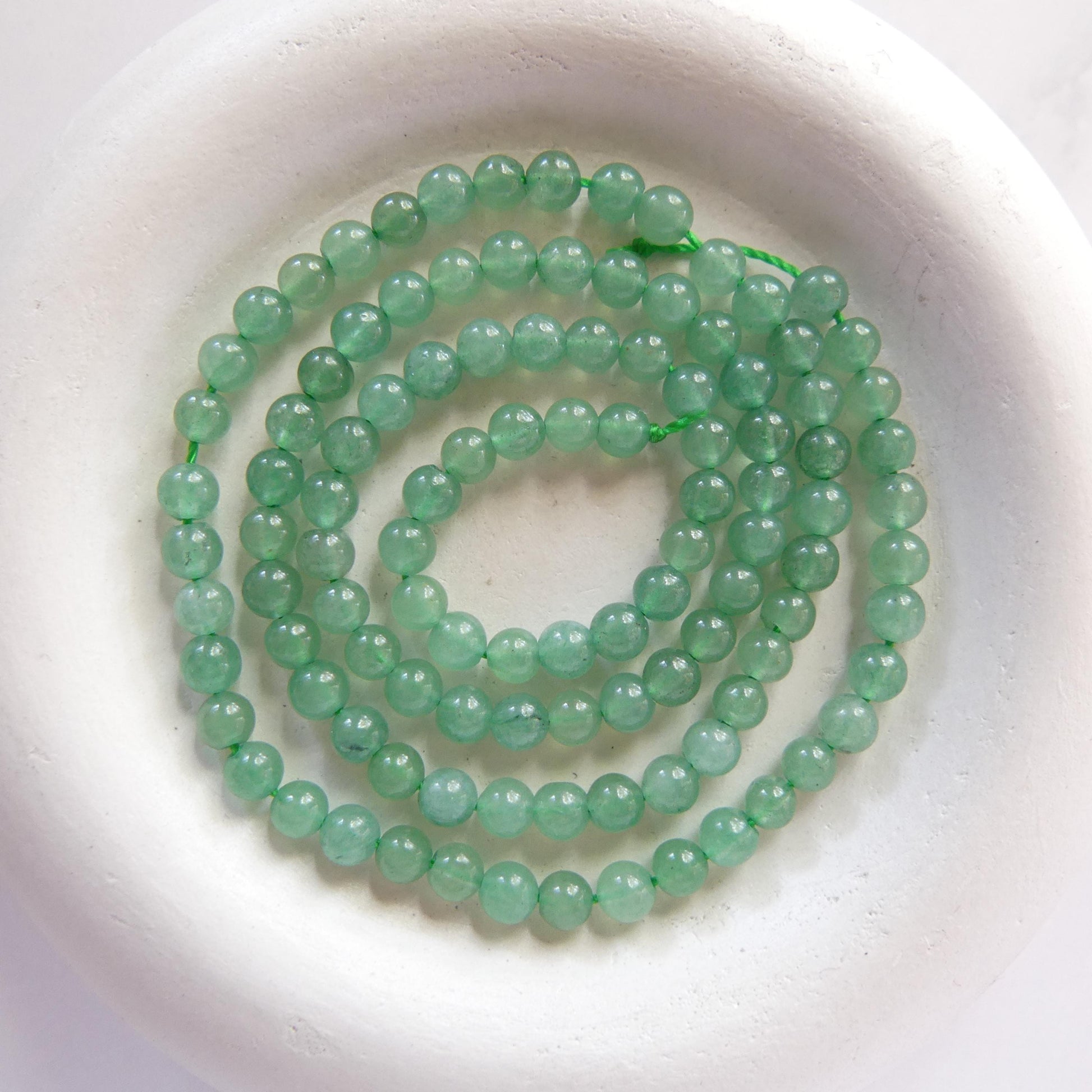 3.5mm AAA Green Aventurine Smooth Beads 15" Green Natural Aventurine Gemstone Beads Beading Crafter Gift DIY jewelry