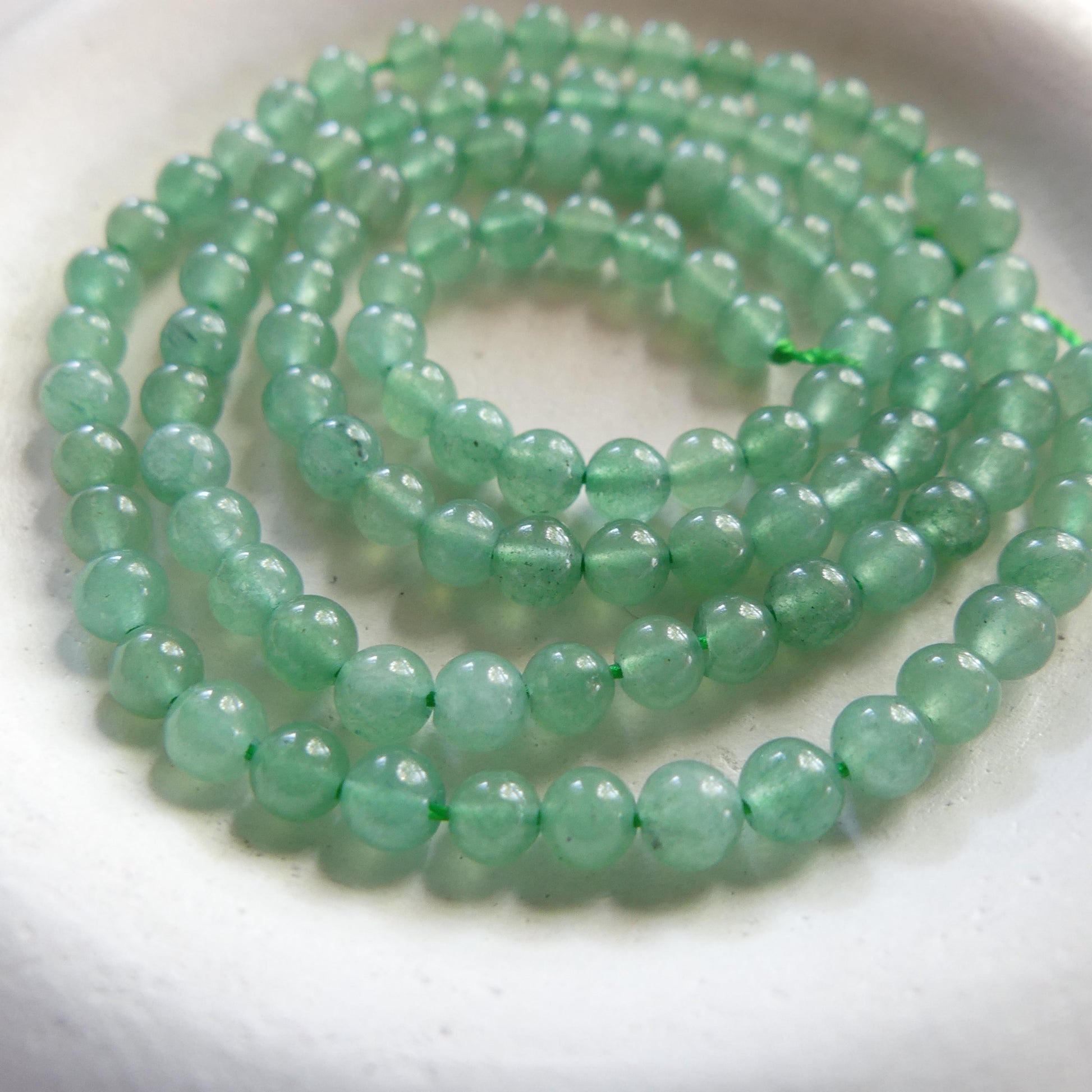 3.5mm AAA Green Aventurine Smooth Beads 15" Green Natural Aventurine Gemstone Beads Beading Crafter Gift DIY jewelry
