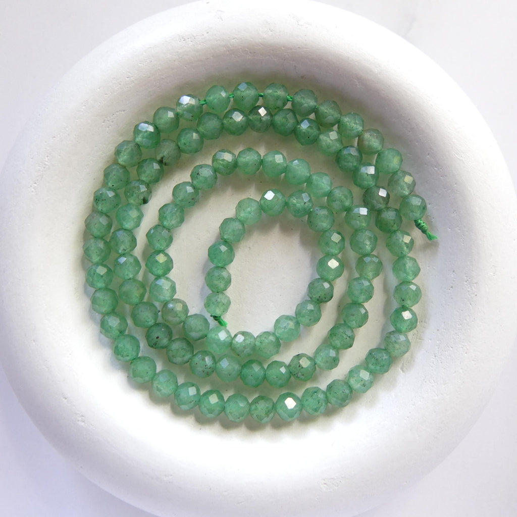 4mm AAA Green Aventurine Beads Faceted Beads 15" Green Natural Aventurine Gemstone Beads Beading Crafter Gift DIY jewelry