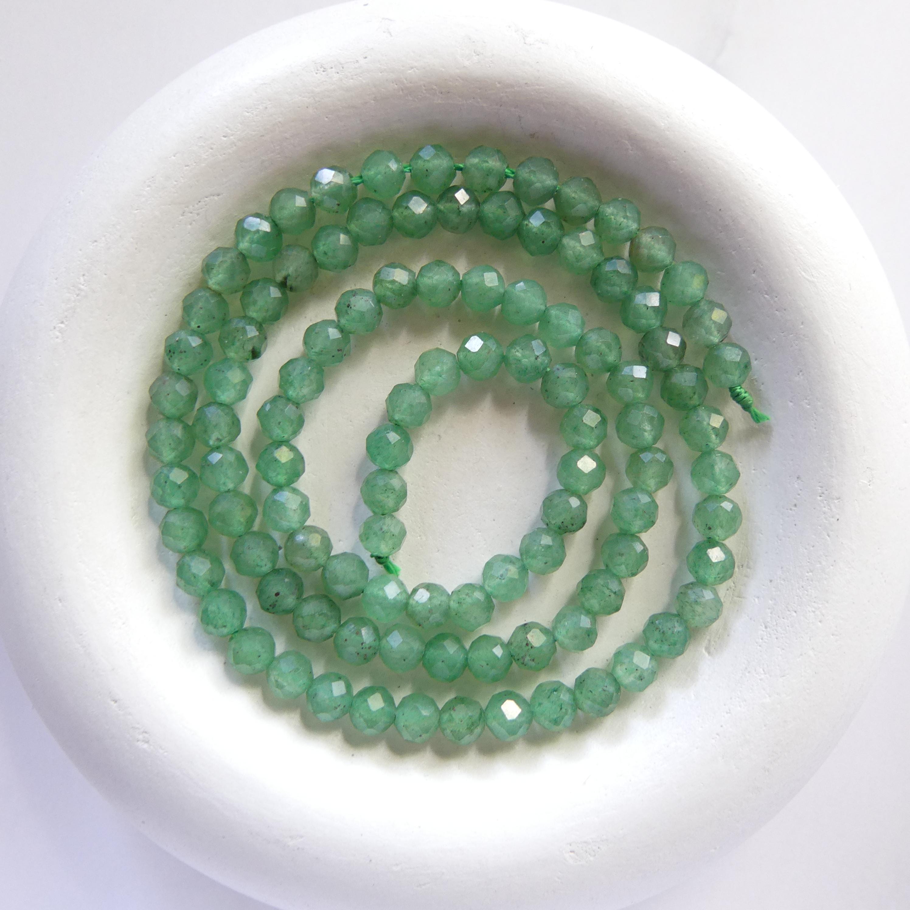 4mm AAA Green Aventurine Beads Faceted Beads 15" Green Natural Aventurine Gemstone Beads Beading Crafter Gift DIY jewelry