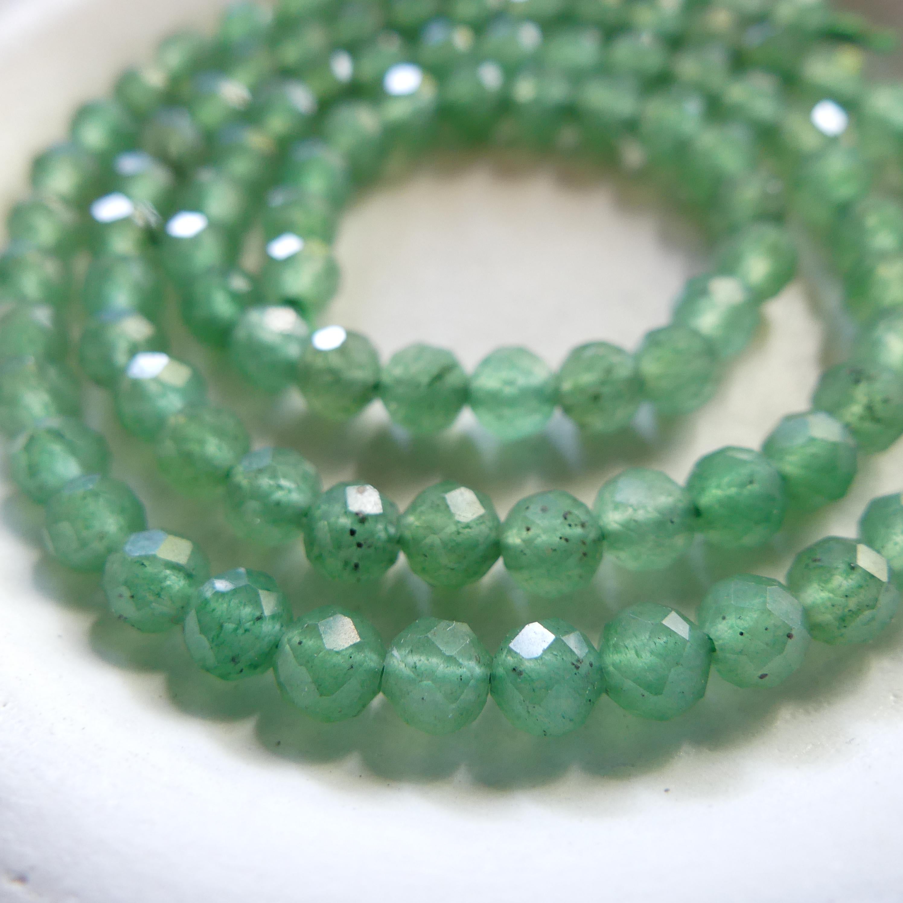 4mm AAA Green Aventurine Beads Faceted Beads 15" Green Natural Aventurine Gemstone Beads Beading Crafter Gift DIY jewelry