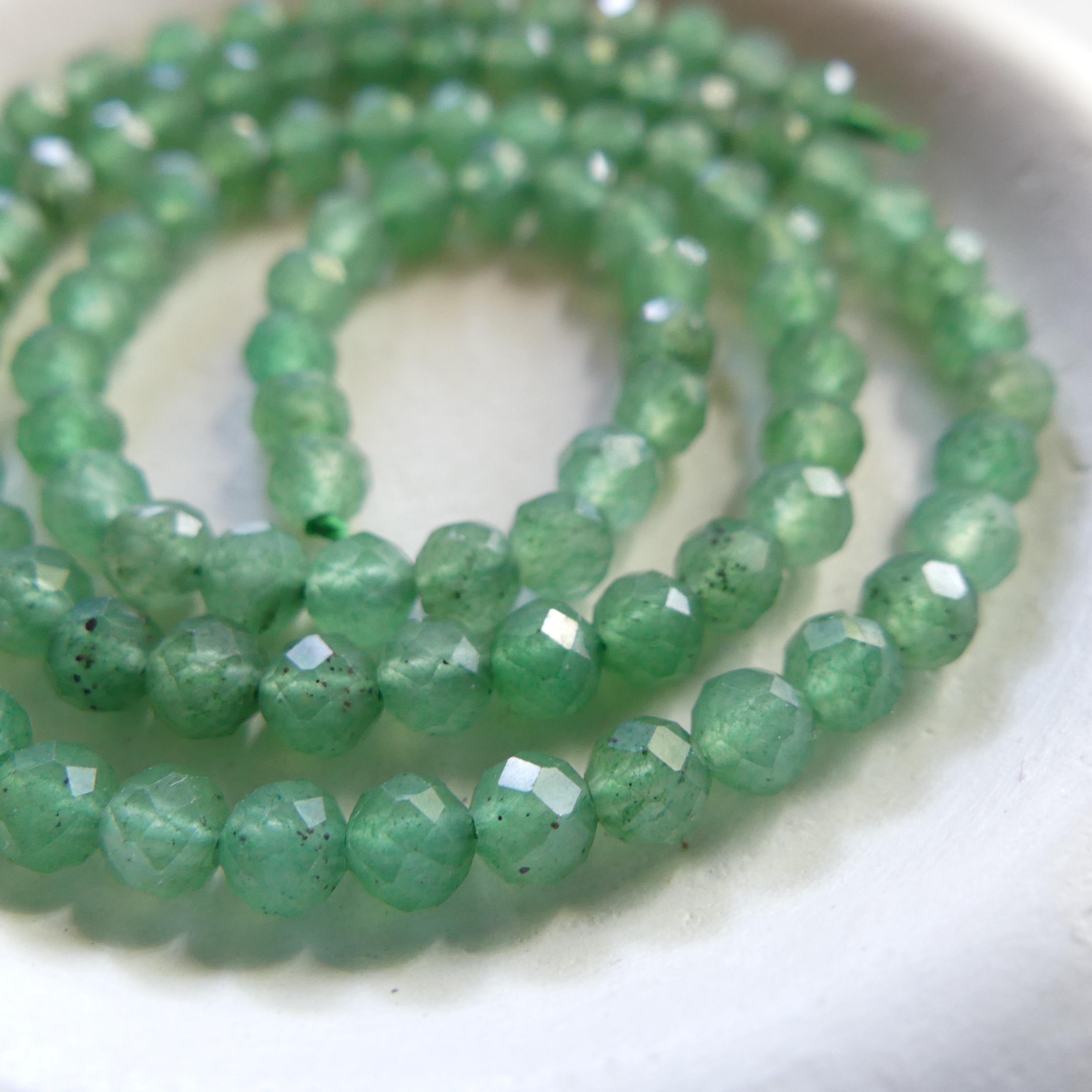 4mm AAA Green Aventurine Beads Faceted Beads 15" Green Natural Aventurine Gemstone Beads Beading Crafter Gift DIY jewelry