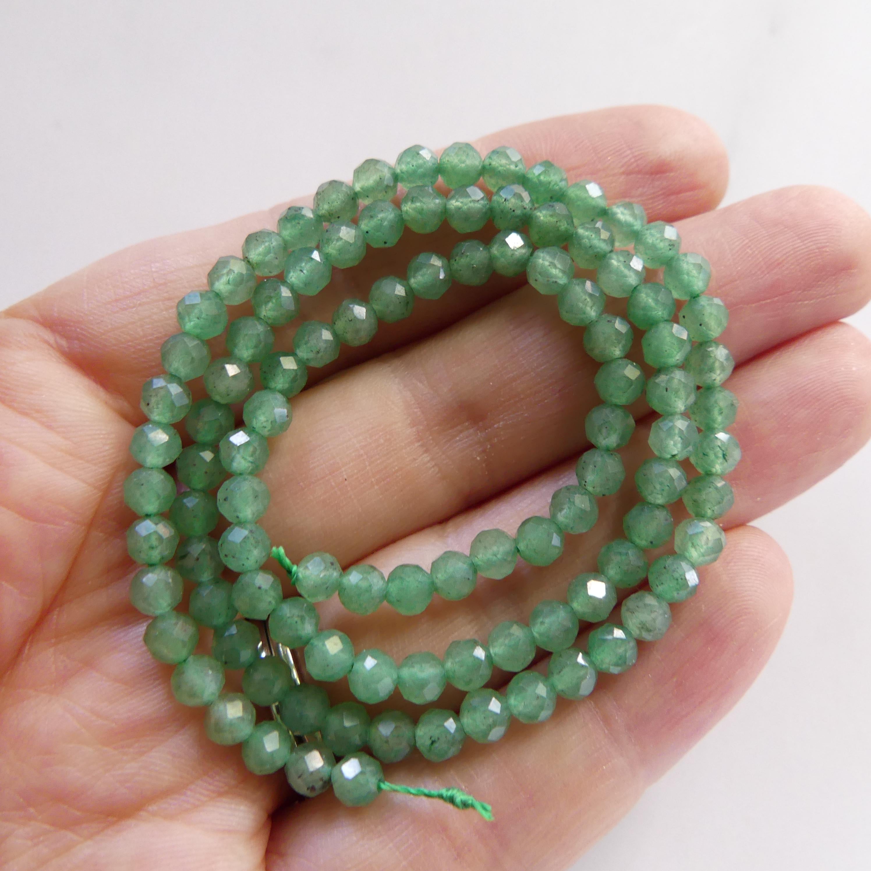 4mm AAA Green Aventurine Beads Faceted Beads 15" Green Natural Aventurine Gemstone Beads Beading Crafter Gift DIY jewelry