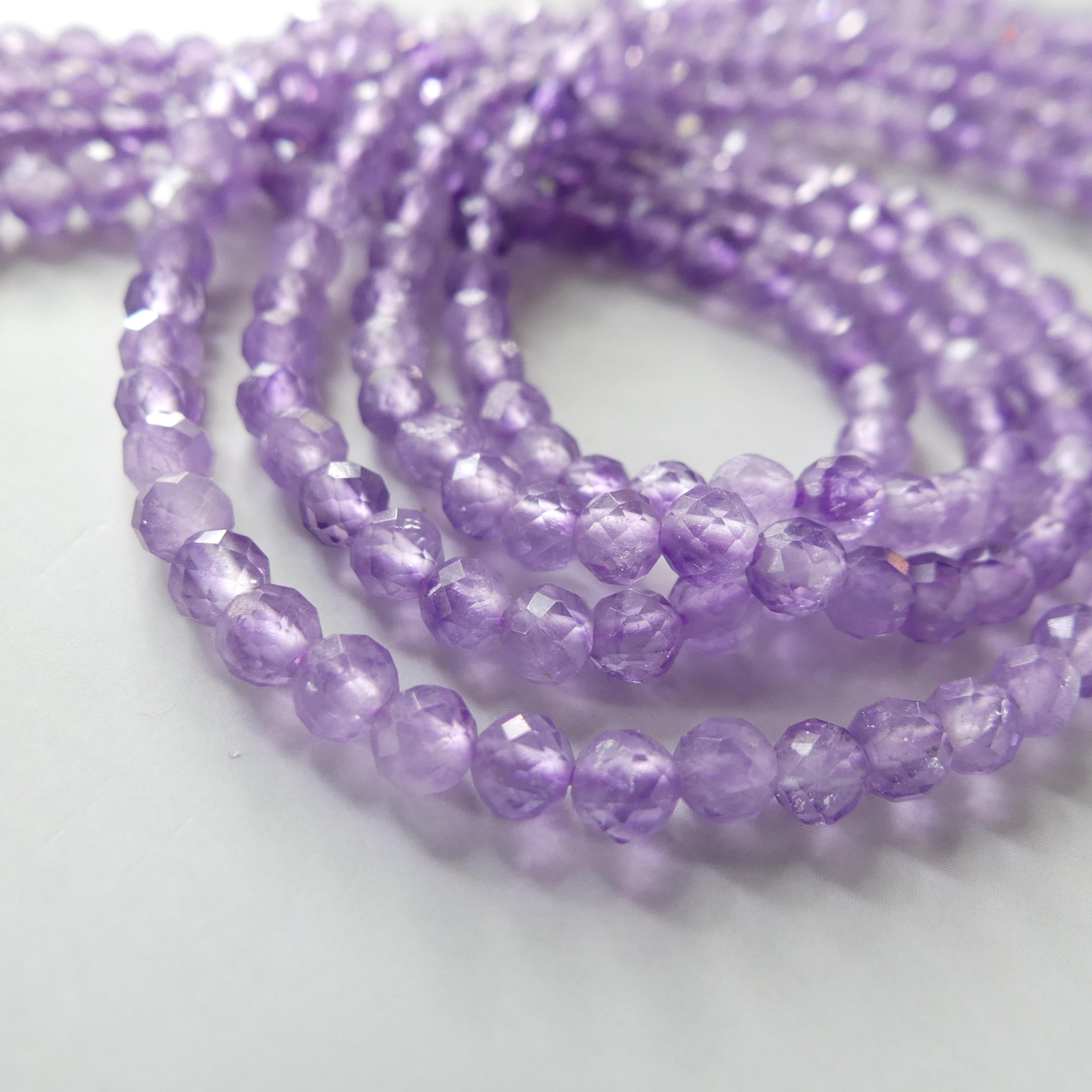 4mm Pink Amethyst Beads Faceted Beads 15" Natural Lilac Amethyst Gemstone Beads Beading Crafter Gift February Birthstone