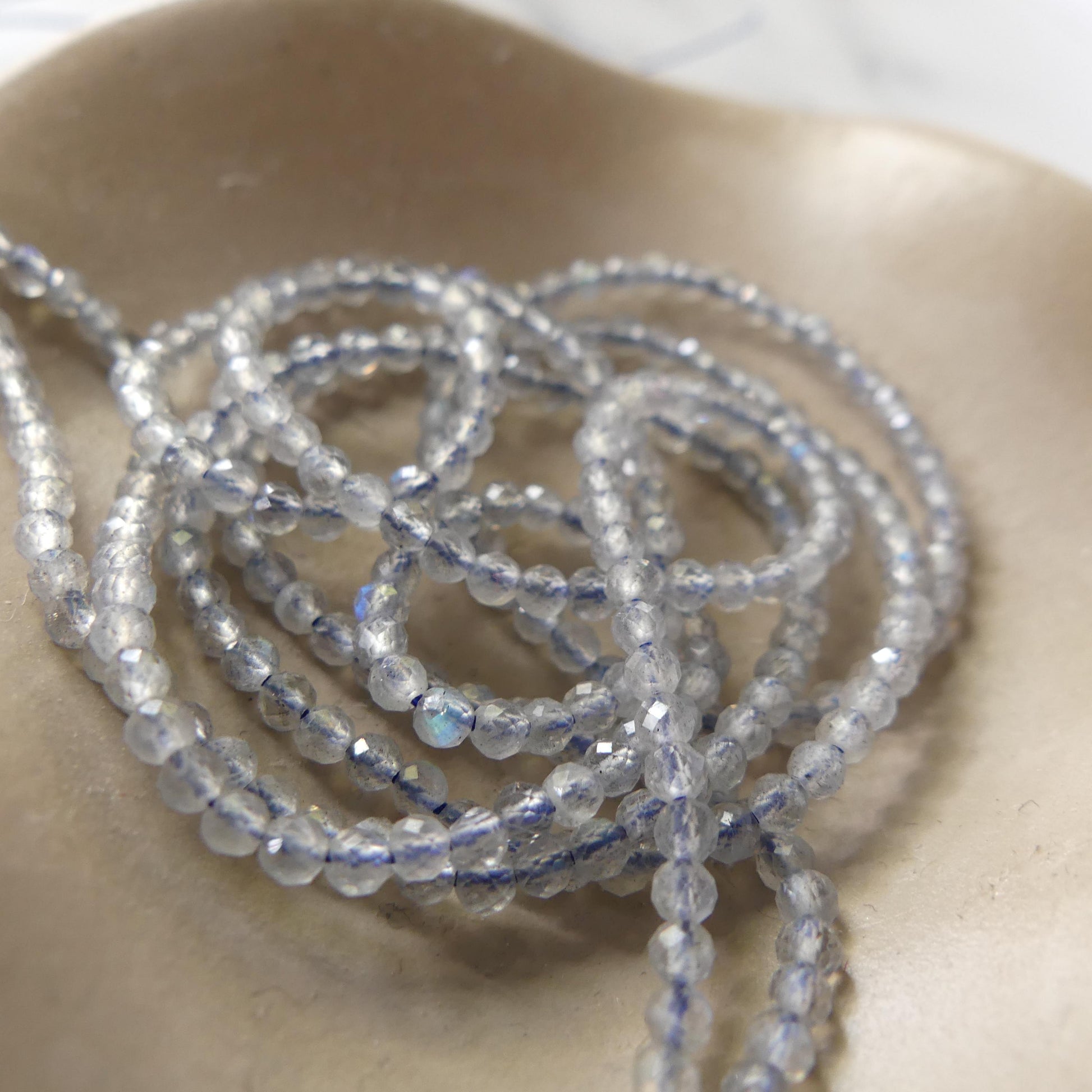 2mm AAA Labradorite Micro Faceted Beads Genuine Blue Flash Beads 15" Sparkly Gemstone Beads for DIY Jewelry Making Crafter Gift