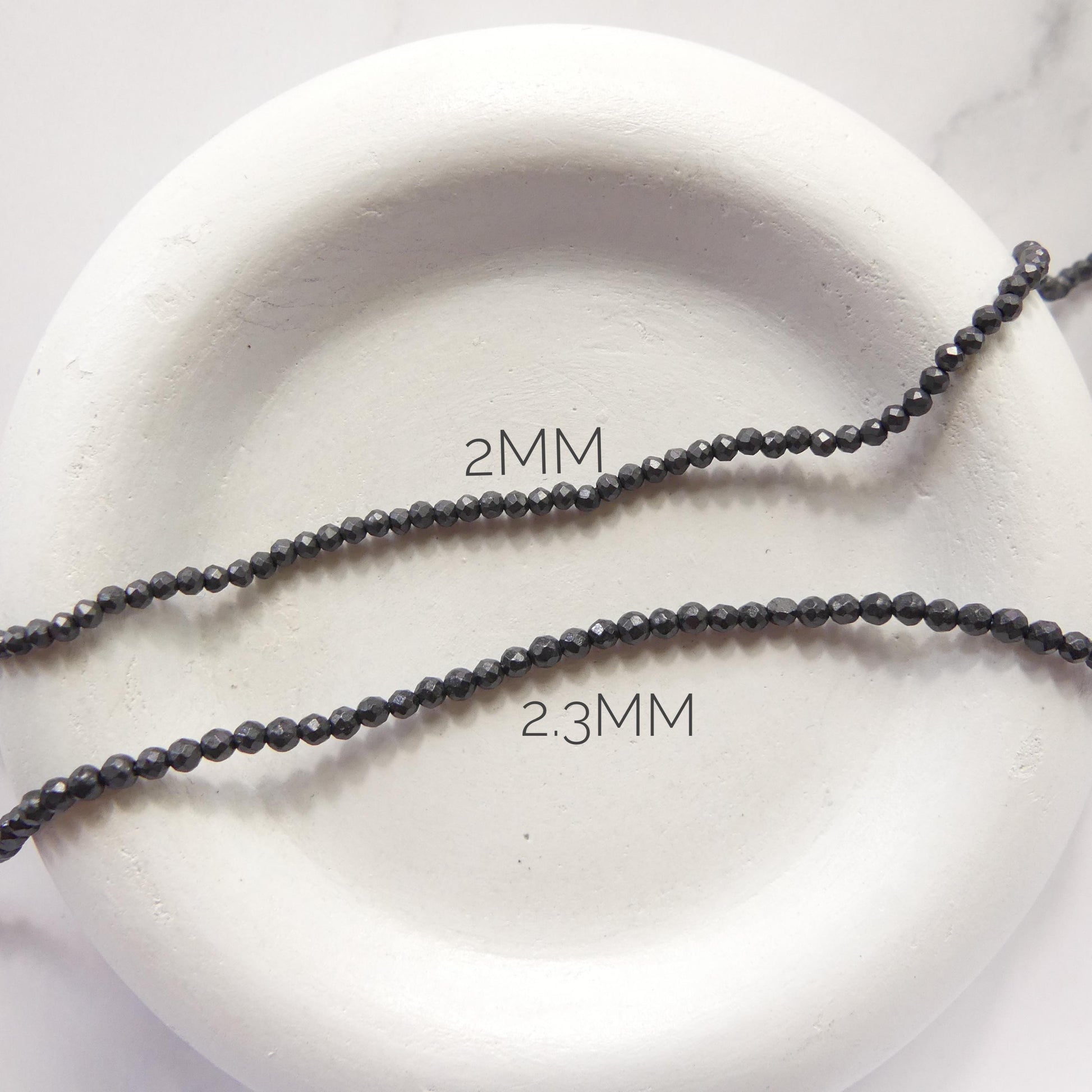 2mm Shungite Micro Faceted Beads 15" Genuine Russian Shungite Beads Black Gemstone Beads Beading Crafter Gift