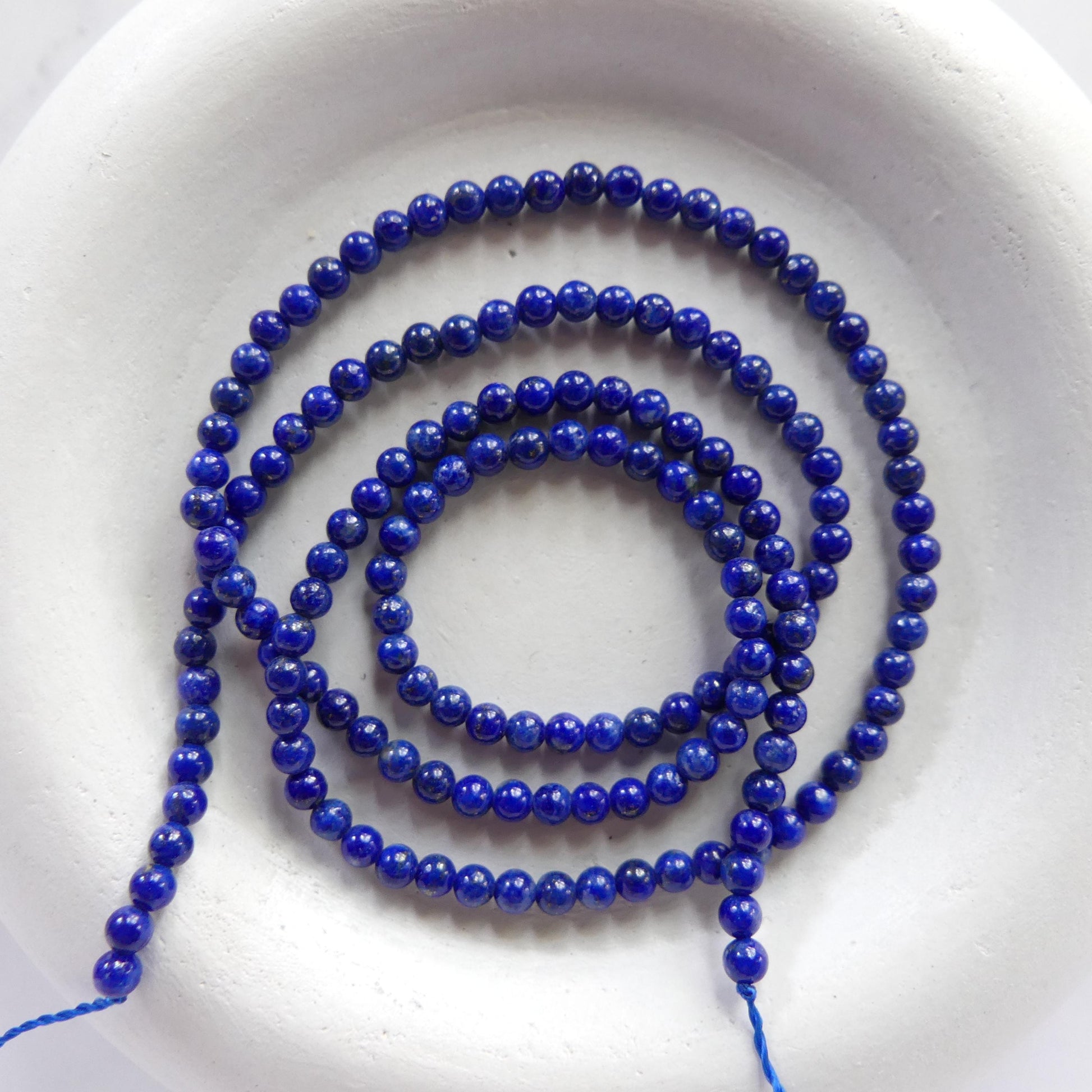 2.5mm Smooth Lapis Lazuli Beads 15" Blue Lapis Gemstone Beads for Jewelry Making Beading Craft Gift Beads DIY Jewelry Making