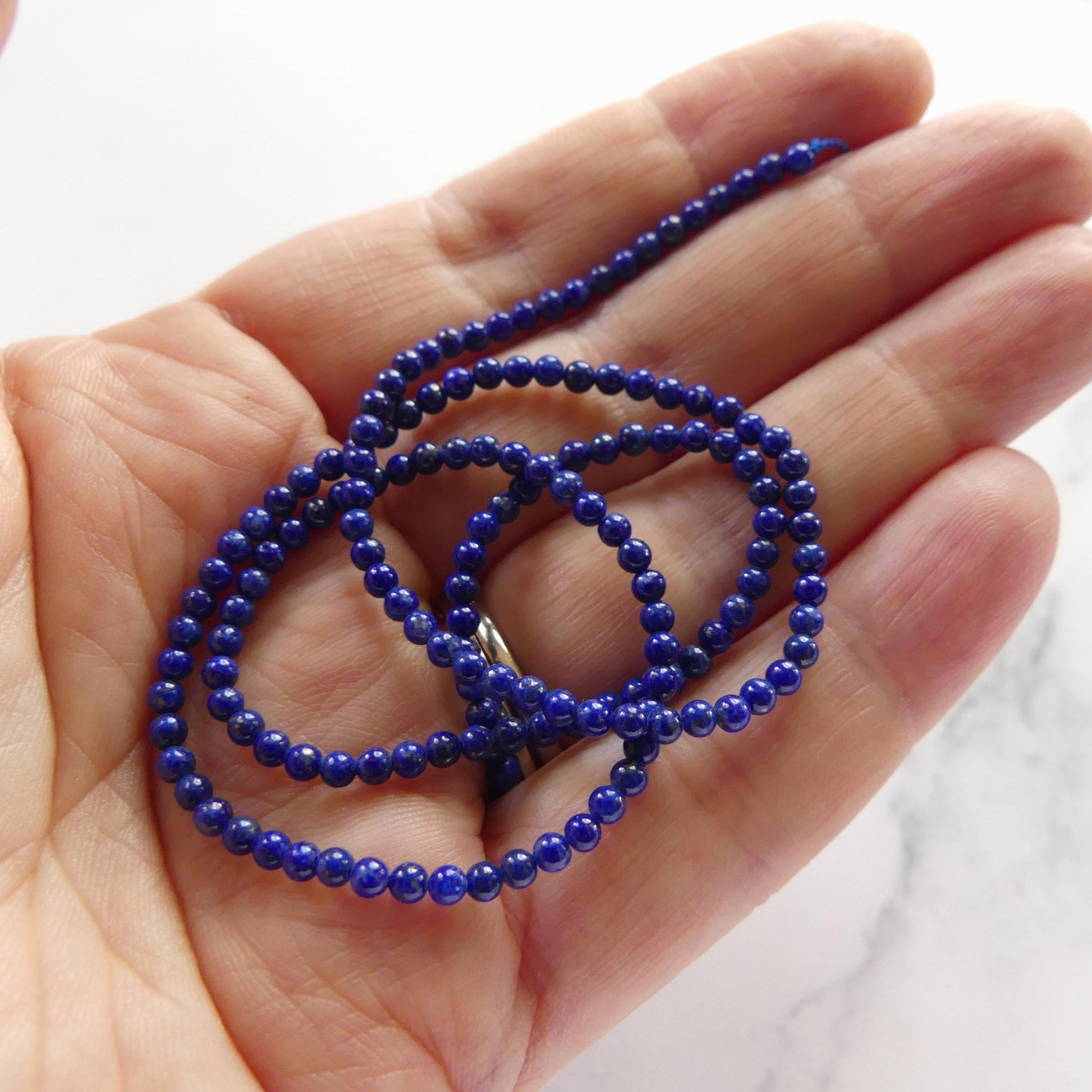 2.5mm Smooth Lapis Lazuli Beads 15" Blue Lapis Gemstone Beads for Jewelry Making Beading Craft Gift Beads DIY Jewelry Making