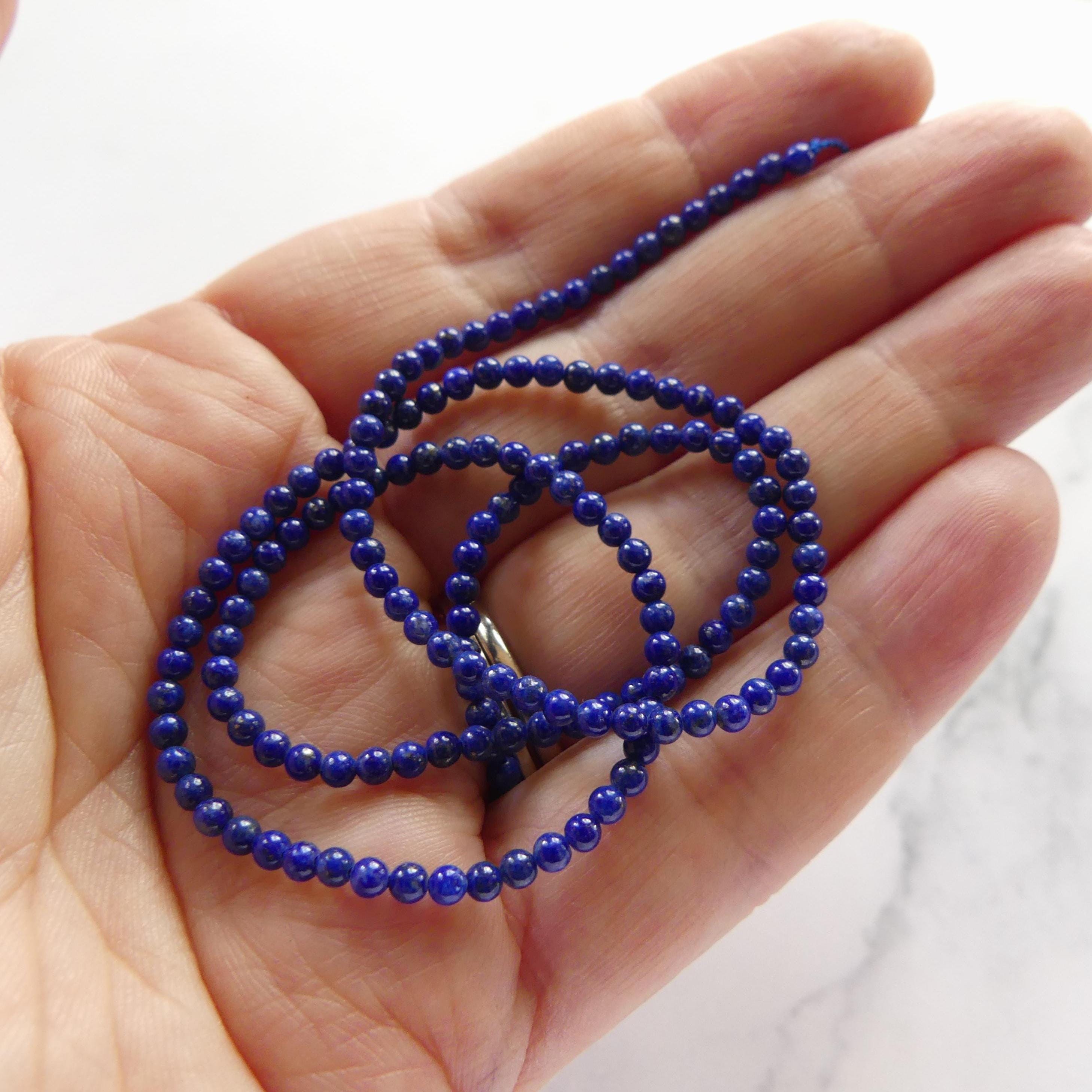 2.5mm Smooth Lapis Lazuli Beads 15" Blue Lapis Gemstone Beads for Jewelry Making Beading Craft Gift Beads DIY Jewelry Making