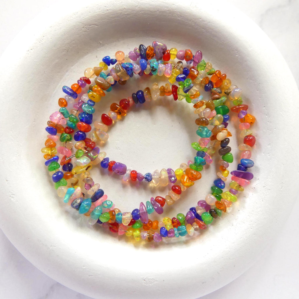 2mm-5mm Colorful Opal Beads 18" Disco Opal Chips Genuine Beads Natural Irregular Multi Color Opal Jewelry Making Beading Craft Gift Beads
