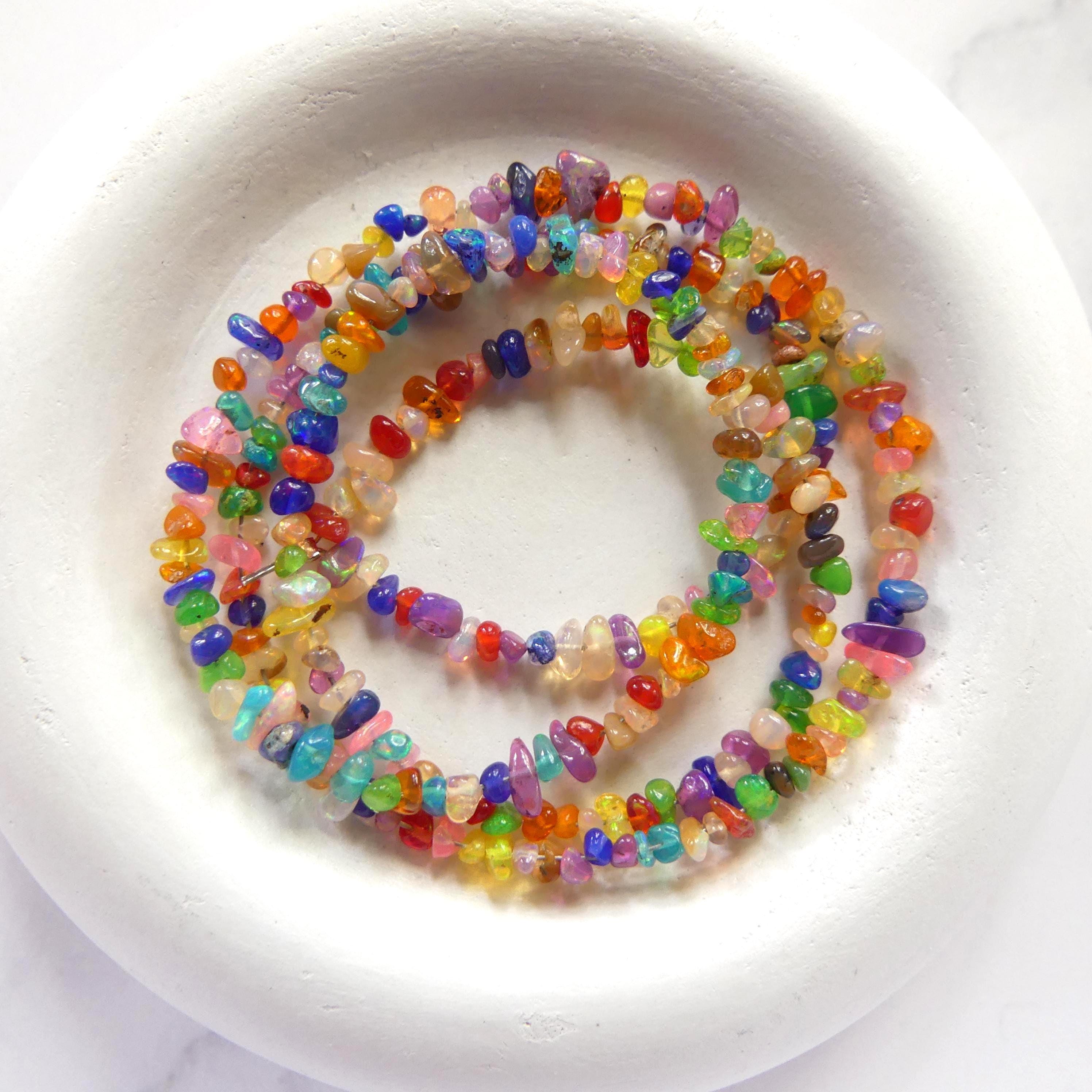 2mm-5mm Colorful Opal Beads 18" Disco Opal Chips Genuine Beads Natural Irregular Multi Color Opal Jewelry Making Beading Craft Gift Beads