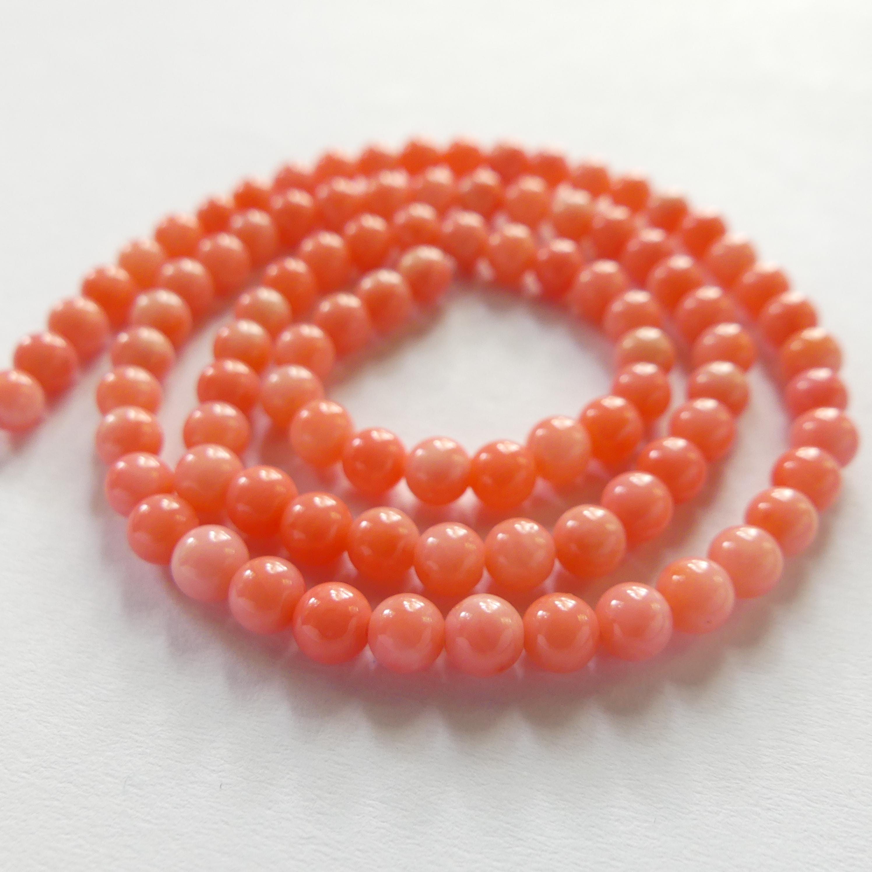 4.5mm Natural Pink Coral Beads Smooth Genuine Coral Beads Red Gemstone Beads for Jewelry Making Gift for crafter