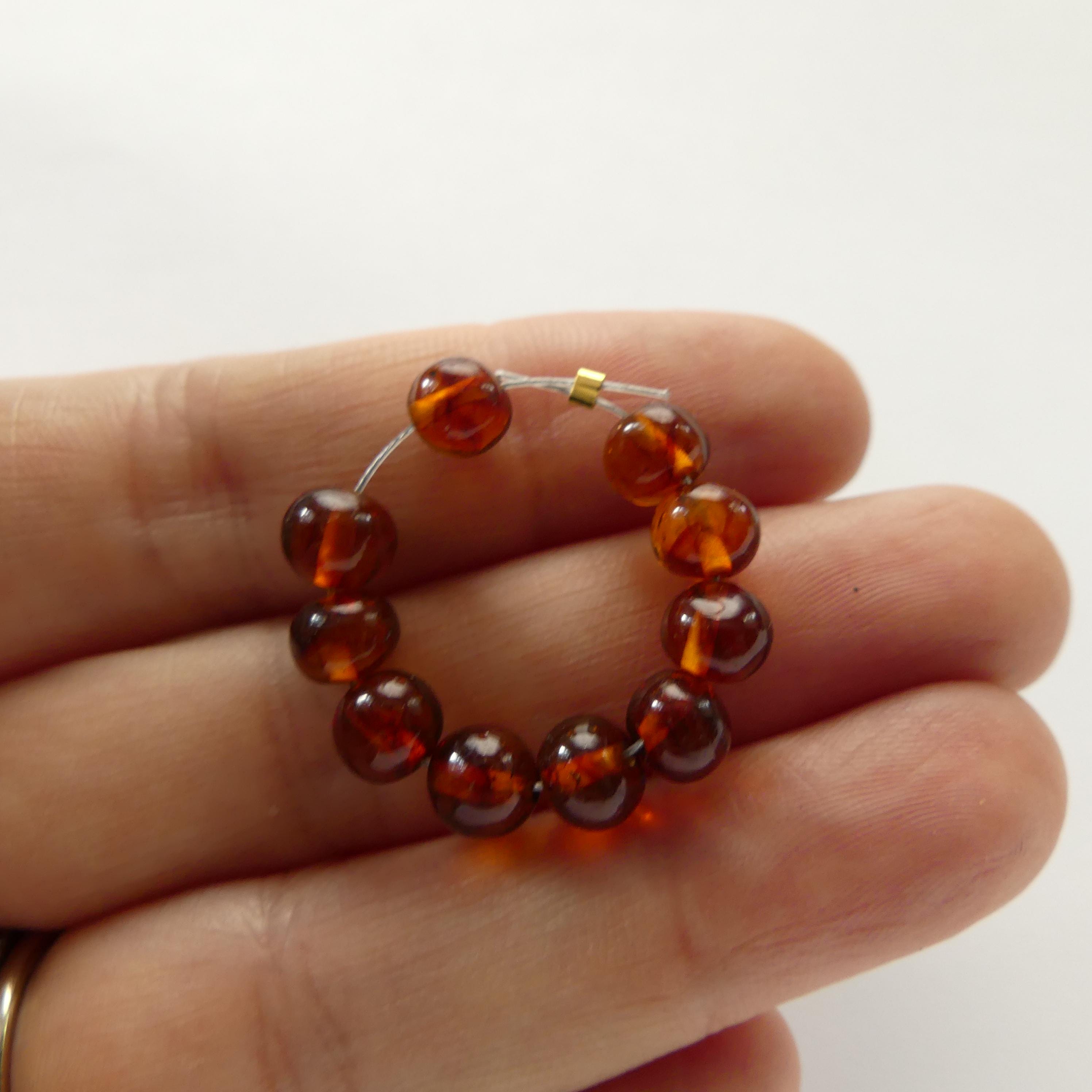 6mm Baltic Amber Beads Honey Amber Lemon Beads Cognac Amber Cherry Beads Genuine Amber 10pcs