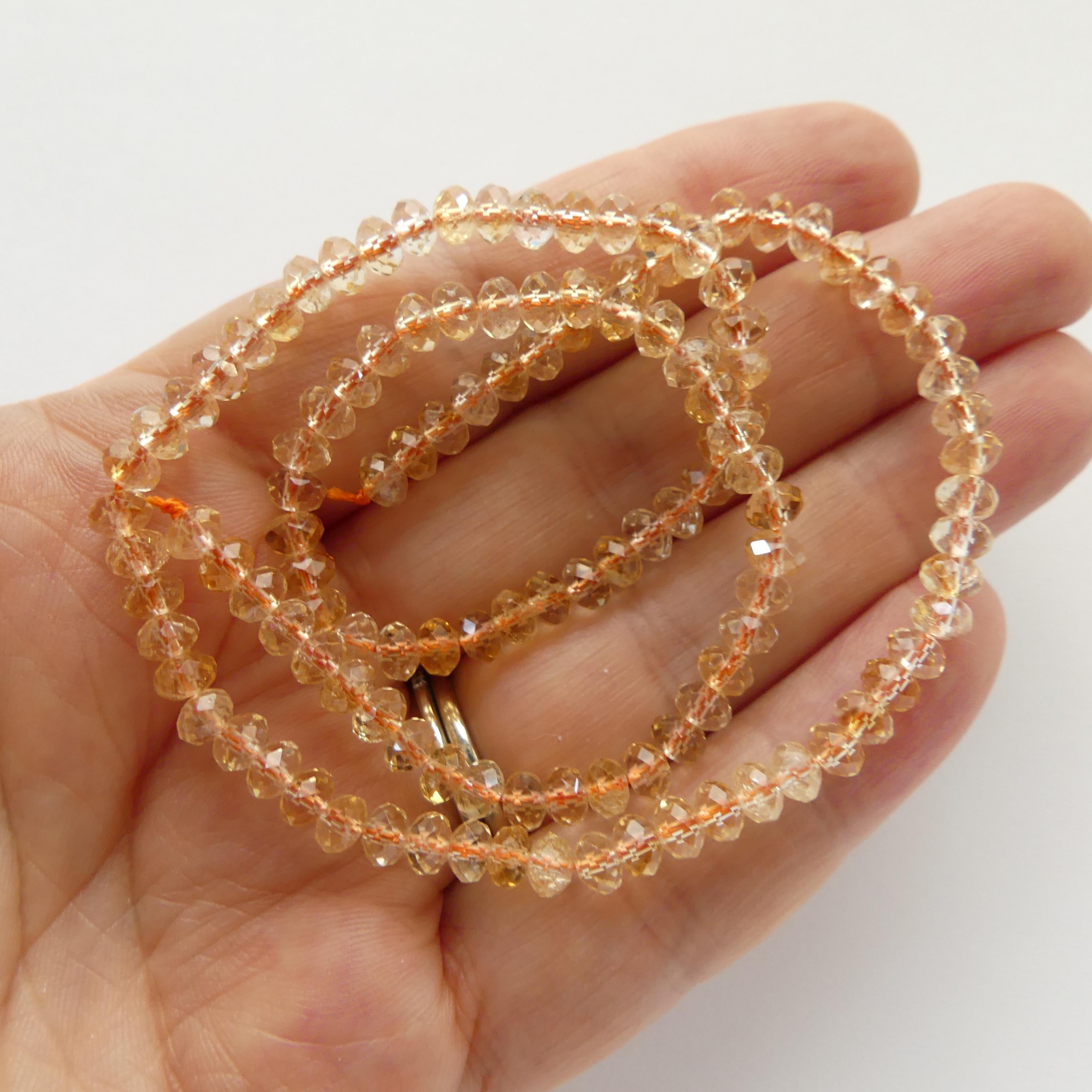 4.5mm Natural AAA Citrine Beads Faceted Rondel 15" Raw Genuine Gemstone Beads Jewelry Making Beading Craft Gift Beads November Birthstone
