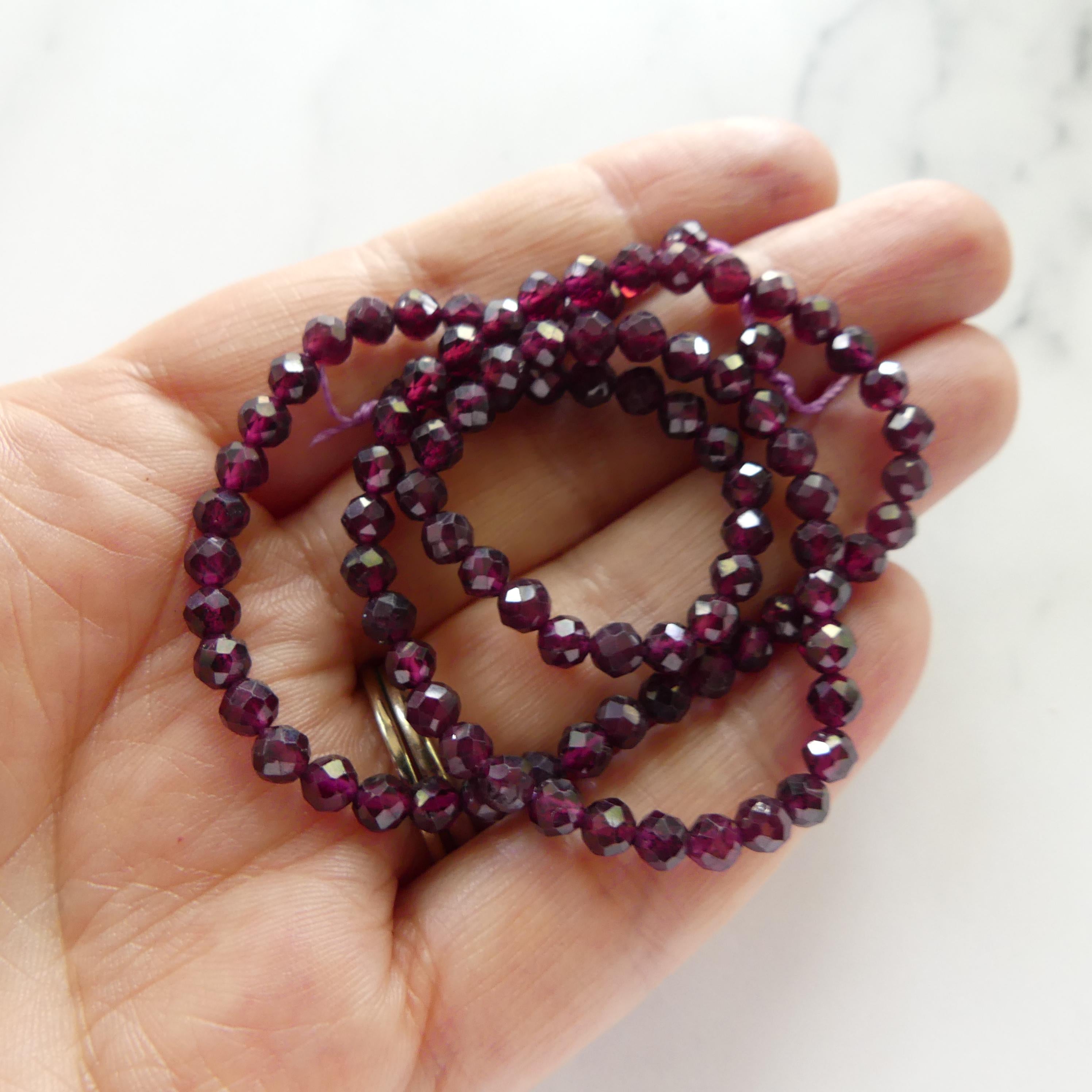 4mm AAA Rhodolite Garnet Beads Faceted Beads 15" Natural Purple Garnet Gemstone Beads Beading Crafter Gift January Birthstone